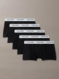 Calvin Klein Kids' Modern Logo Trunks, Pack of 5, Black, Black
