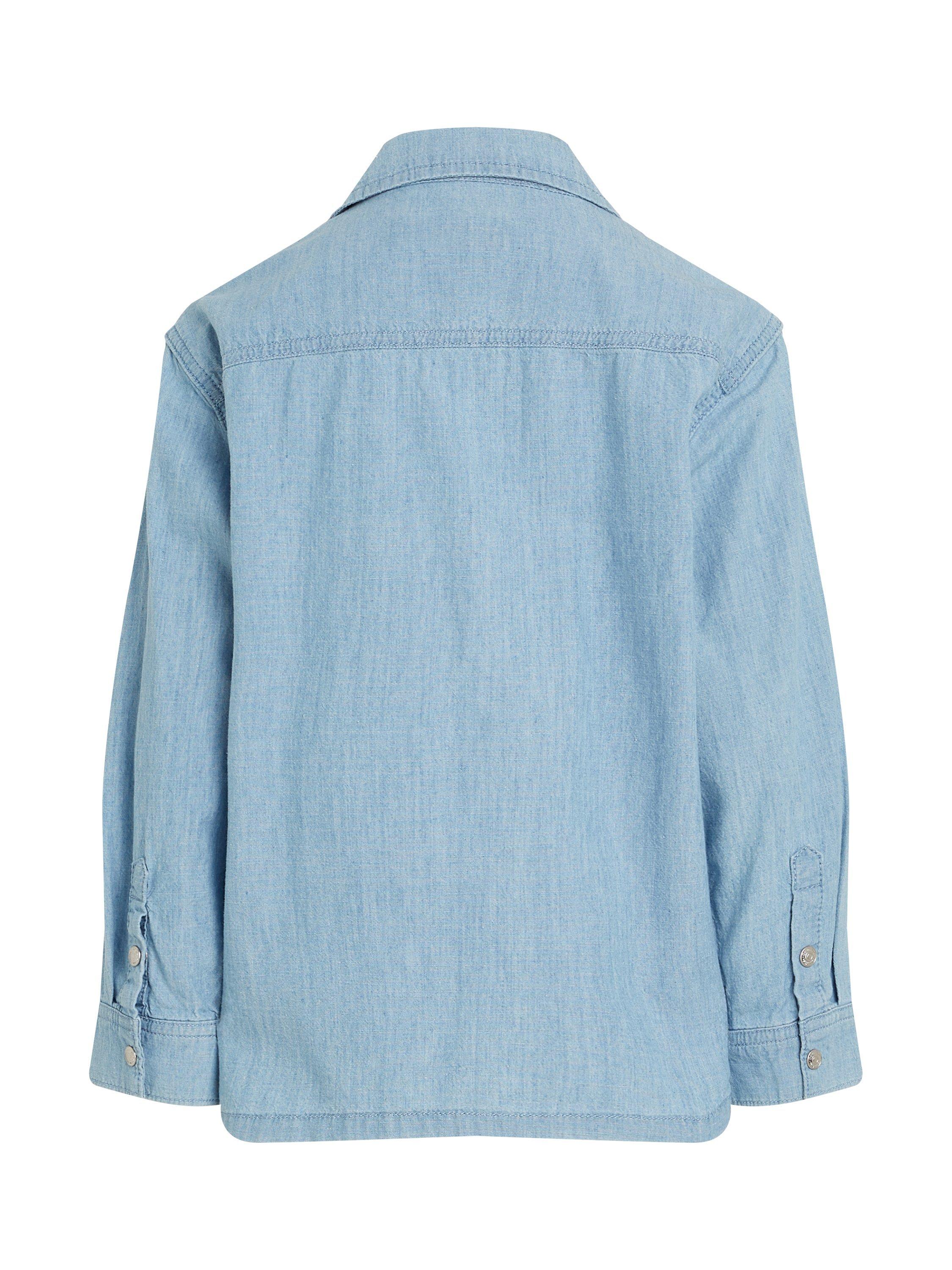 Product image 5 of 6, which shows Calvin Klein Kids' Relaxed Chambray Shirt, Azure Light, 8 years