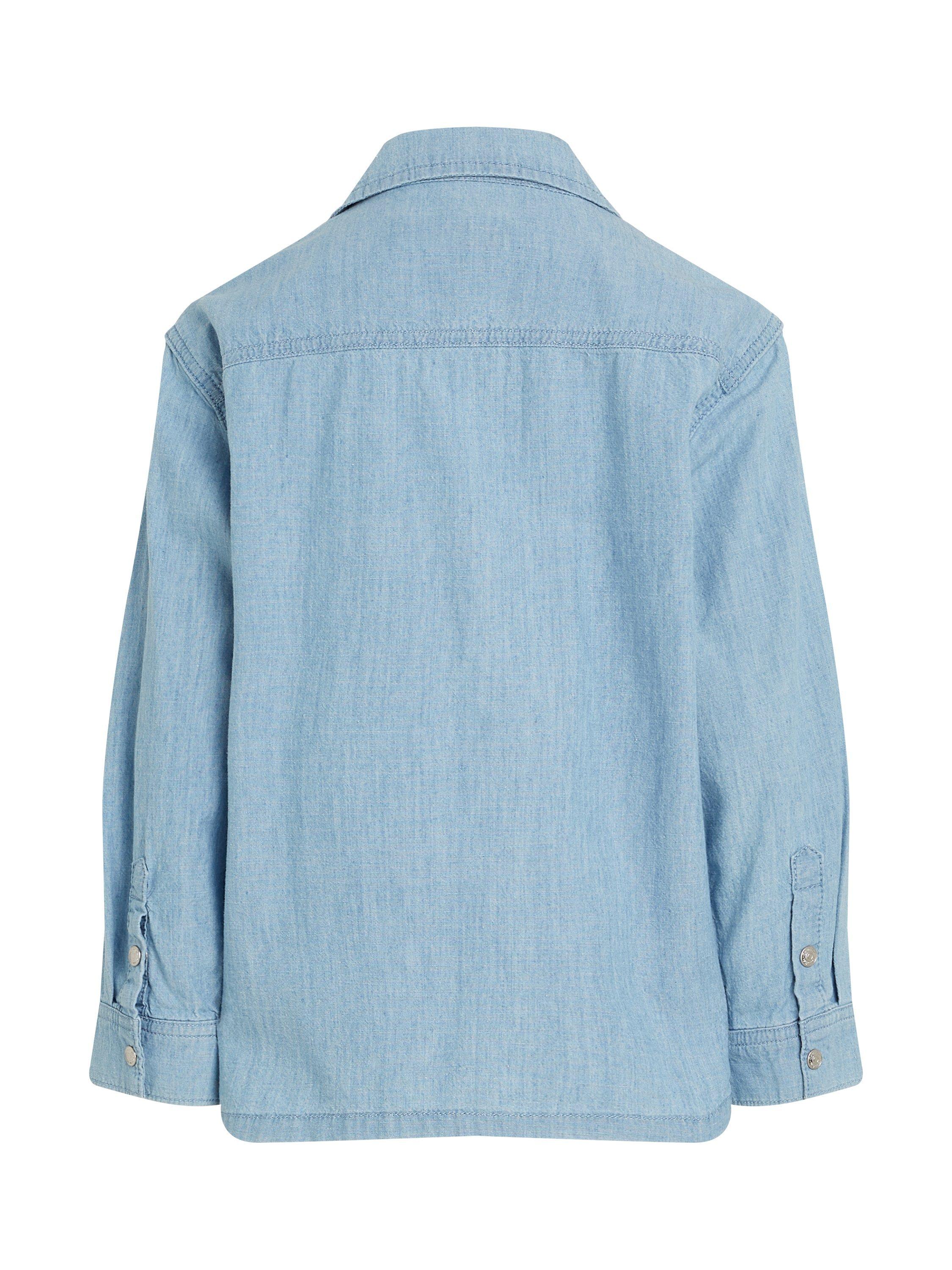 Product image 6 of 6, which shows Calvin Klein Kids' Relaxed Chambray Shirt, Azure Light, 8 years