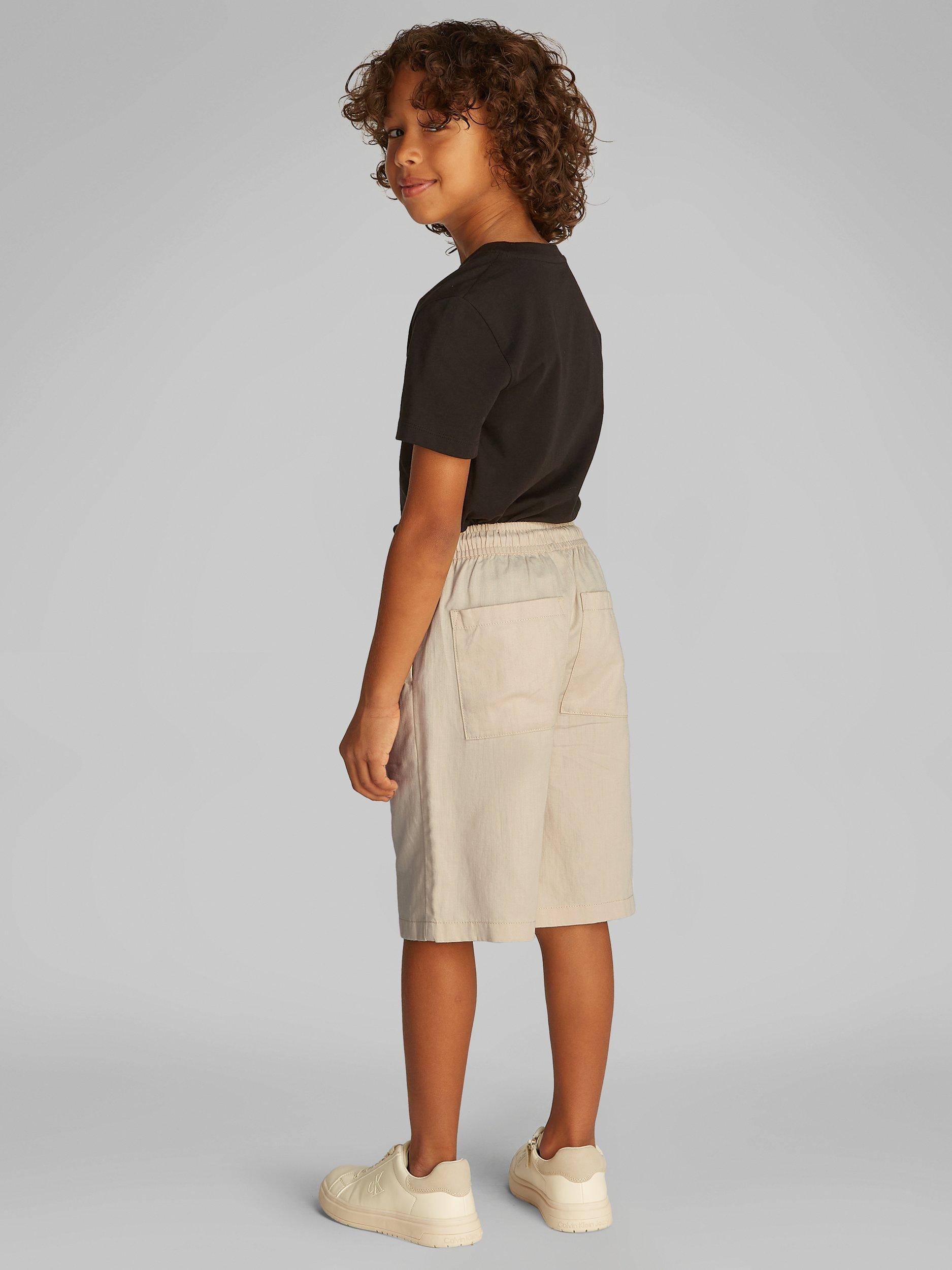 Product image 2 of 6, which shows Calvin Klein Kids' Relaxed Longline Shorts, Oyster Gray, 8 years