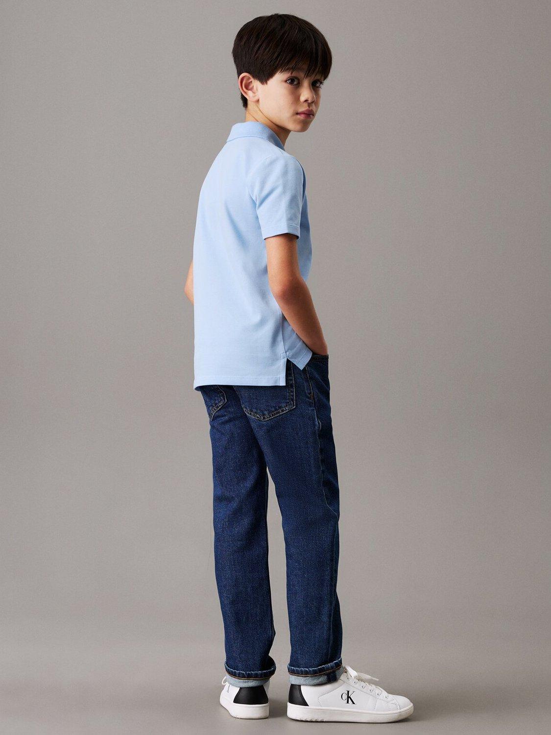 Product image 2 of 5, which shows Calvin Klein Kids' Cotton Logo Polo Shirt, Blue Bell, 4 years