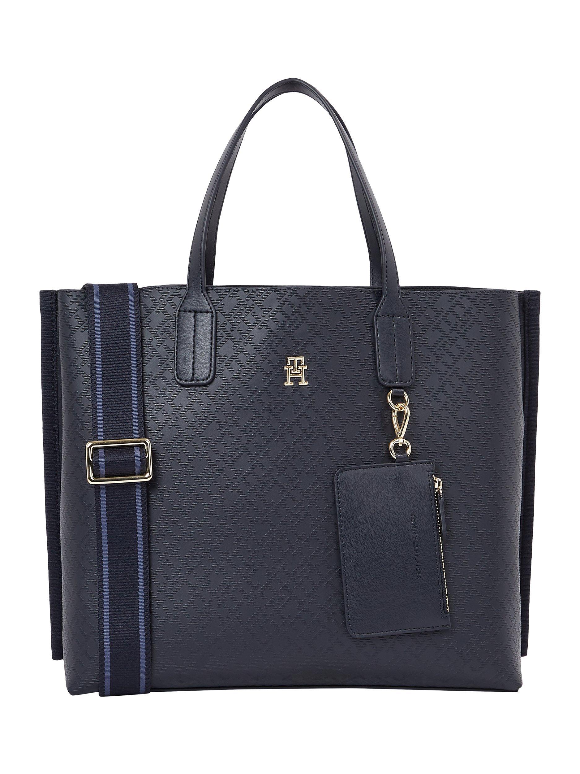 Tommy Hilfiger Distinct Logo Satchel, Space Blue