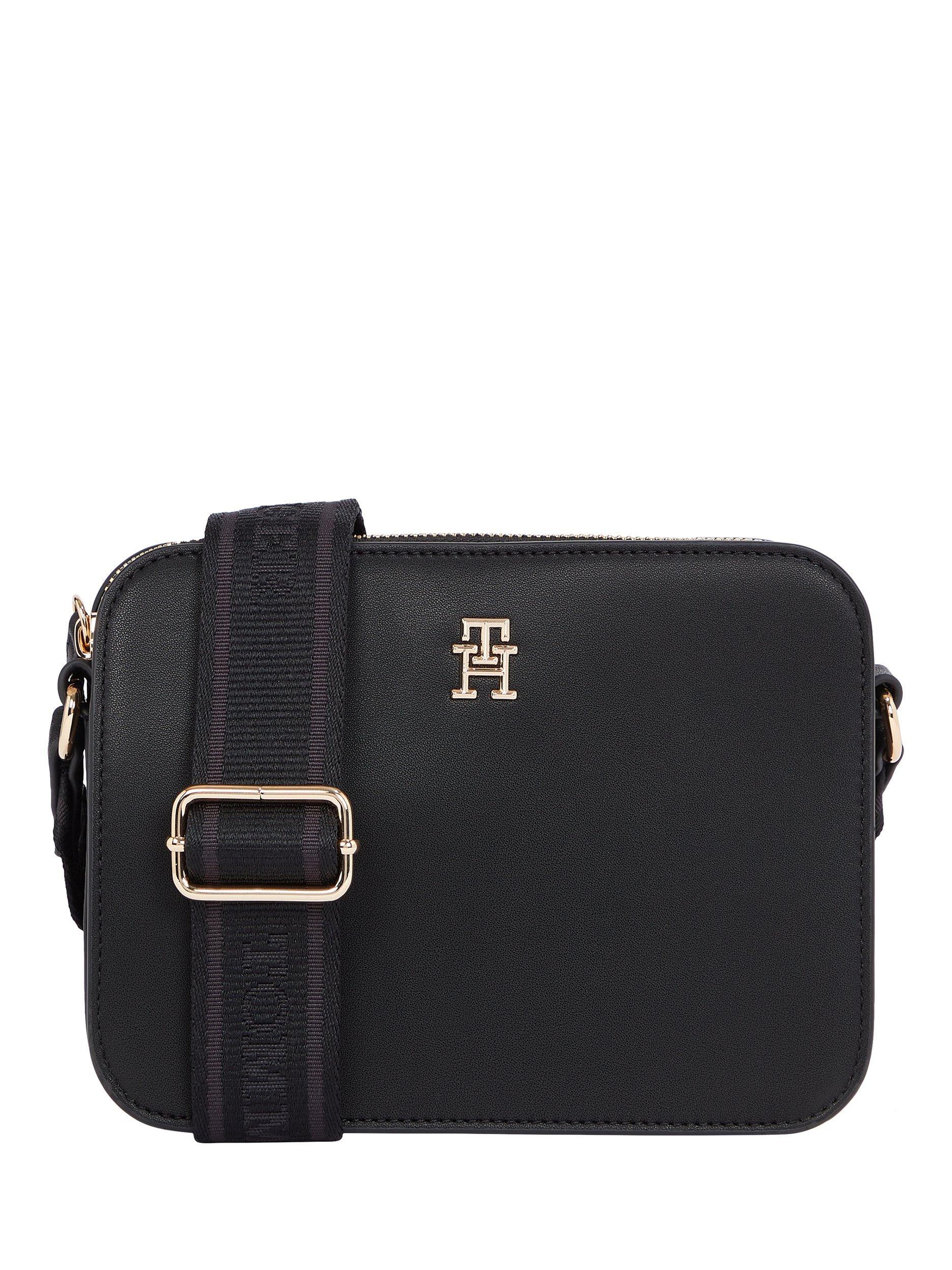 Tommy Hilfiger Logo Tape Camera Crossbody Bag, Black
