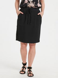 KAFFE Naya Plain Cotton Skirt, Black