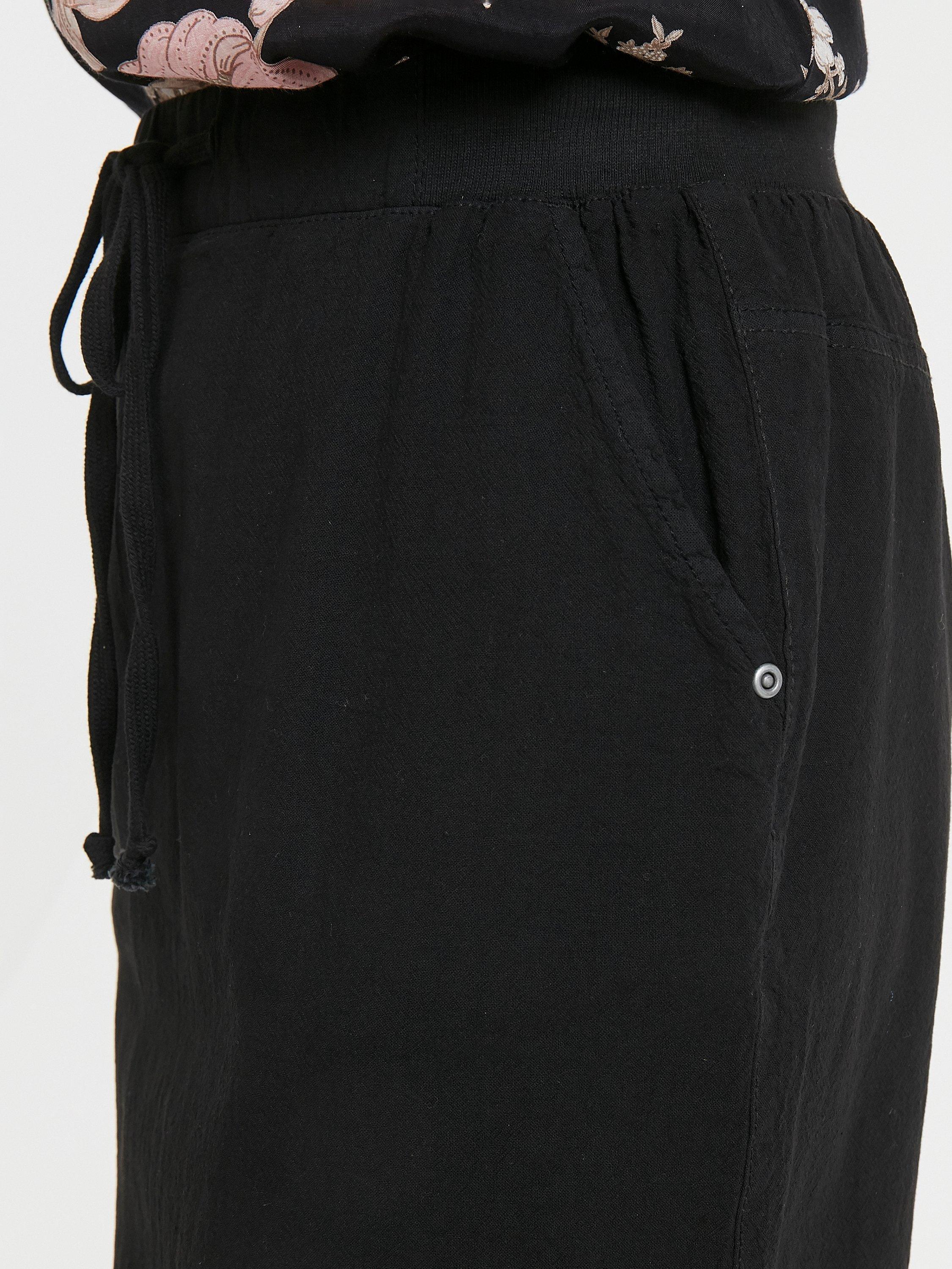 Product image 4 of 4, which shows KAFFE Naya Plain Cotton Skirt, Black, 8