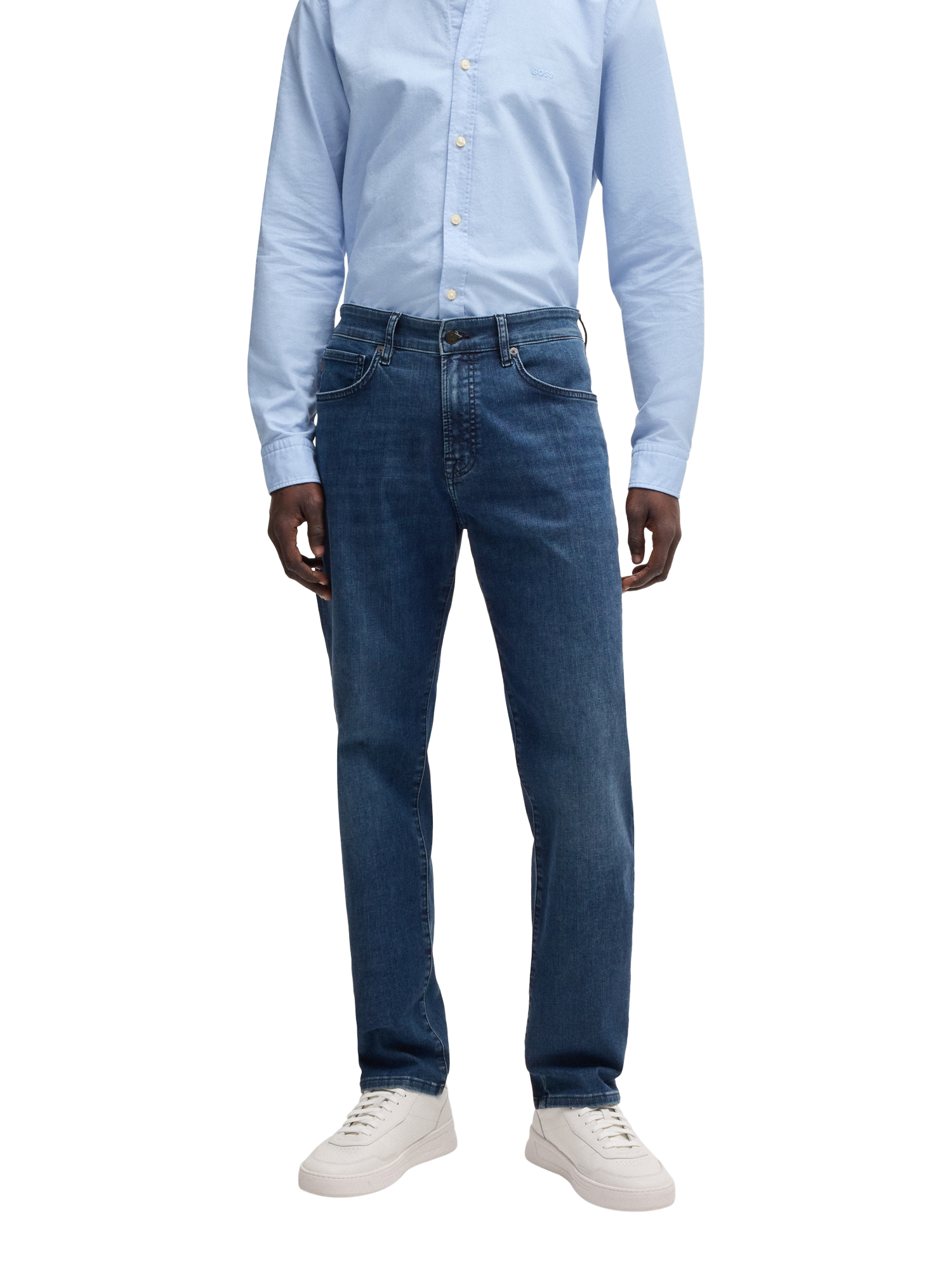 Product image 1 of 6, which shows BOSS Regular Fit Jeans, Navy, 30R