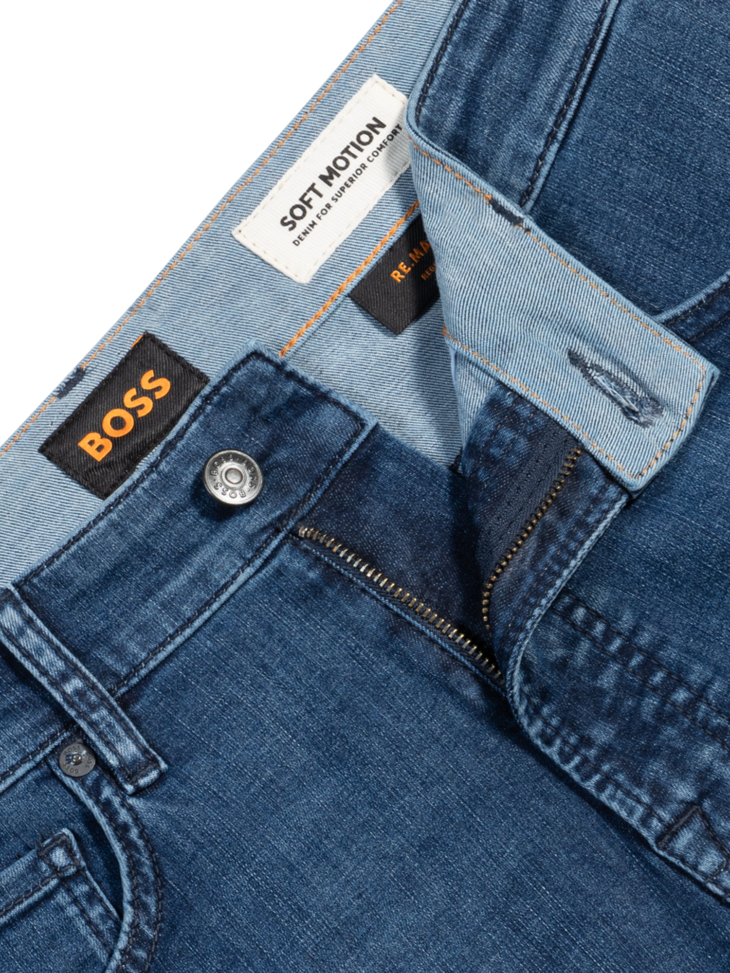 Product image 5 of 6, which shows BOSS Regular Fit Jeans, Navy, 30R