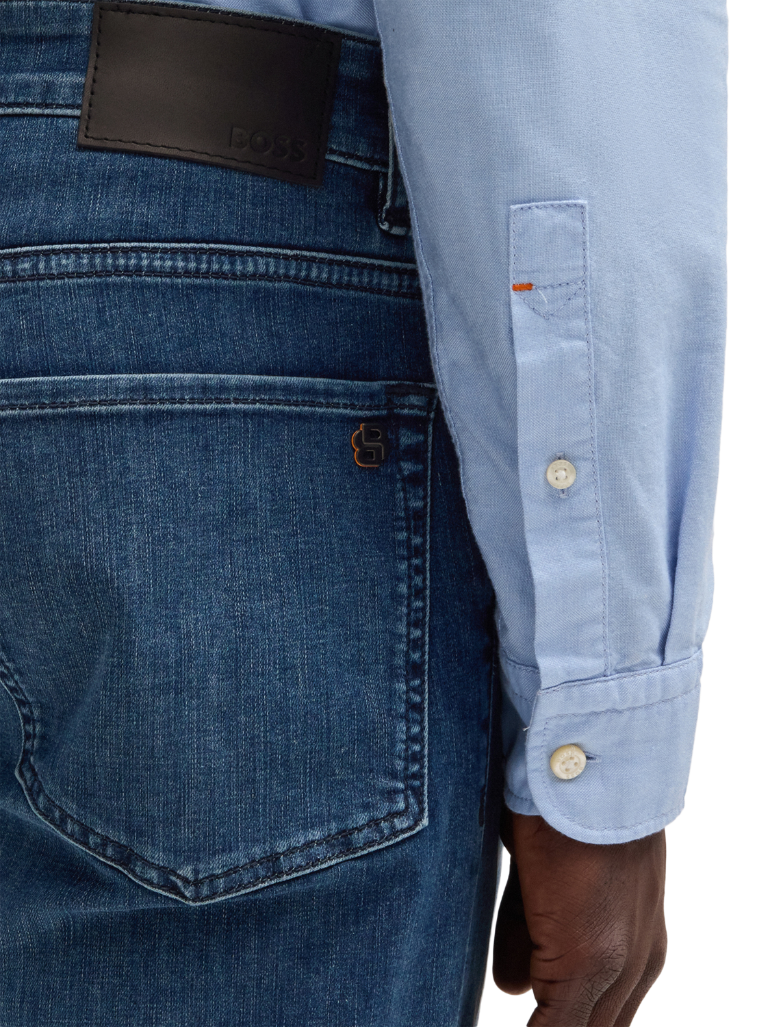 Product image 6 of 6, which shows BOSS Regular Fit Jeans, Navy, 30R
