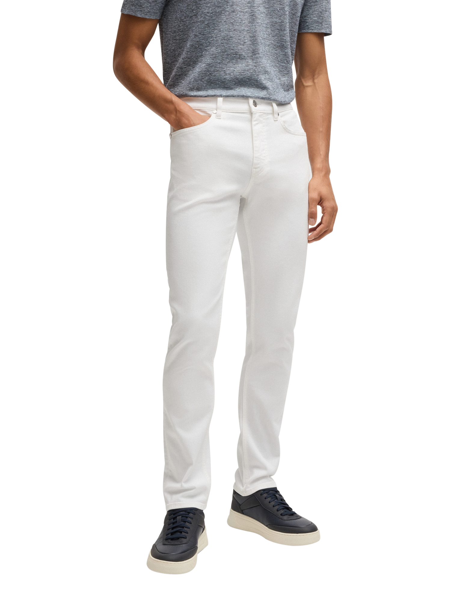 Product image 1 of 6, which shows BOSS Slim Fit Jeans, White, 32R