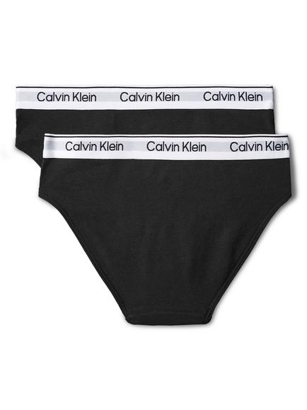 Calvin Klein Kids' Modern Cotton Bikini Knickers, Pack of 2, Black - view 2, Black