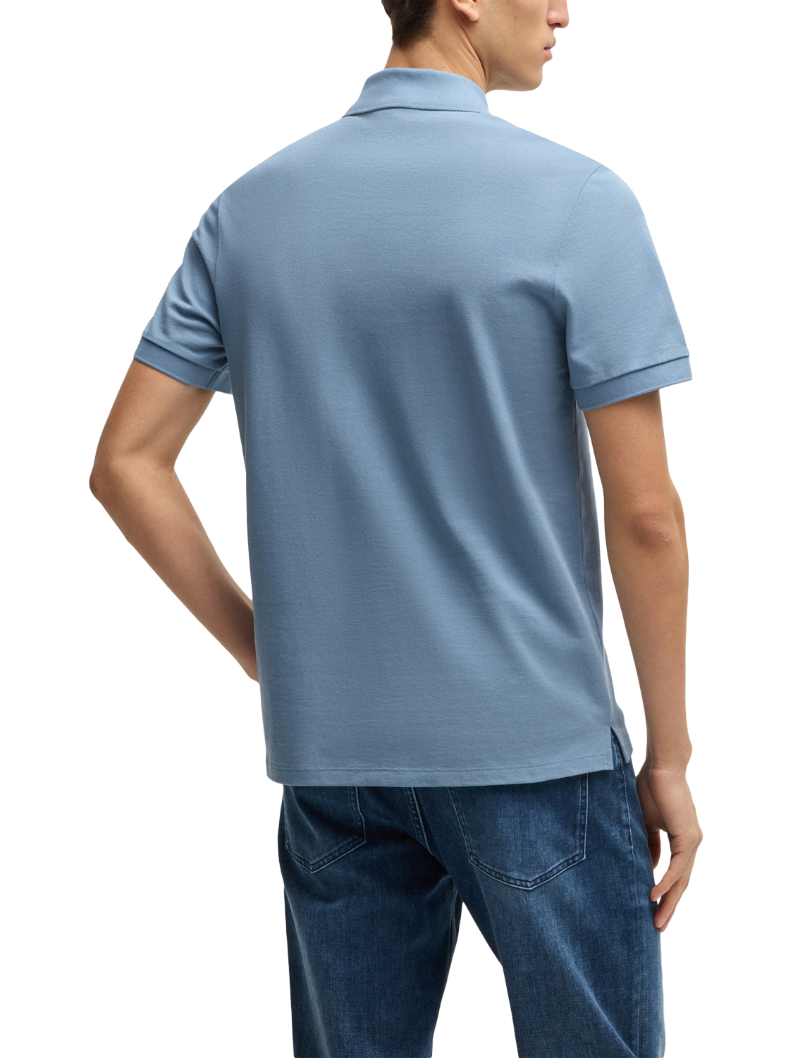 Product image 2 of 5, which shows BOSS Cotton Regular Fit Polo Shirt, Light Blue, M
