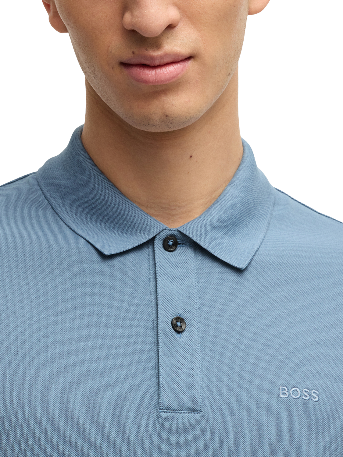 Product image 5 of 5, which shows BOSS Cotton Regular Fit Polo Shirt, Light Blue, M