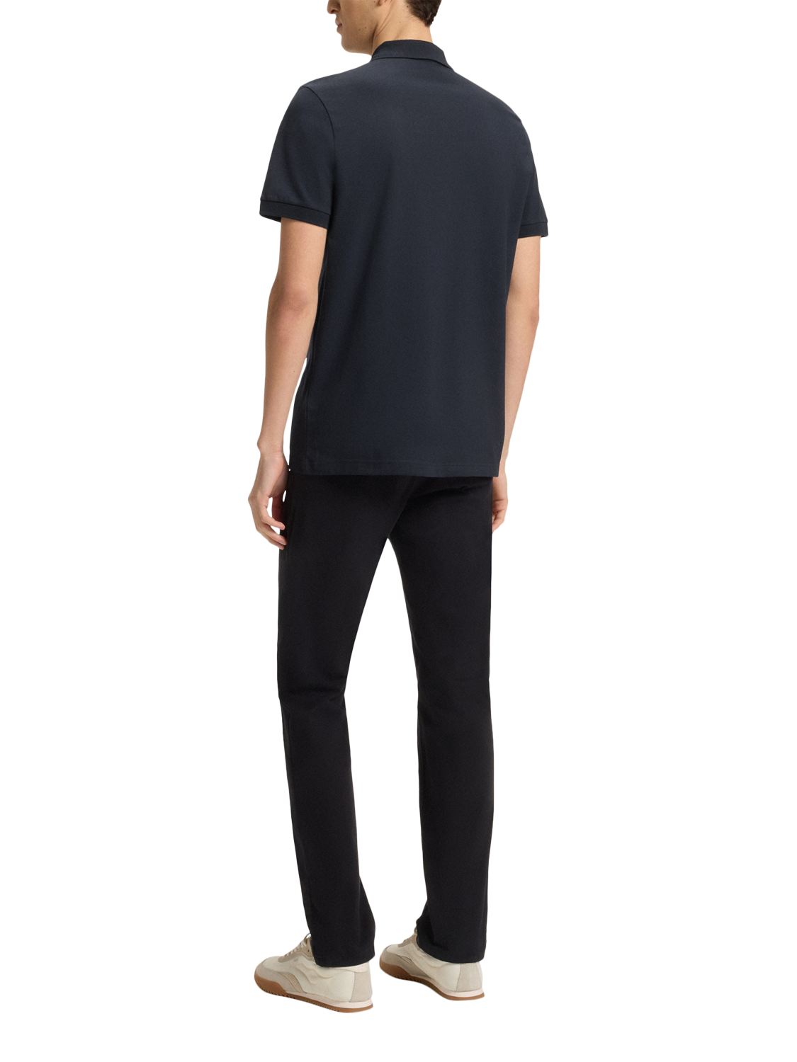 Product image 2 of 5, which shows HUGO BOSS BOSS Half Zip Cotton Blend Polo Shirt, Dark Blue, M