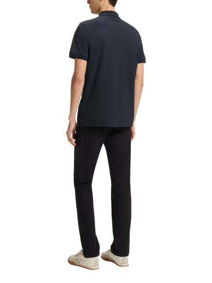 HUGO BOSS BOSS Half Zip Cotton Blend Polo Shirt - view 2, Dark Blue