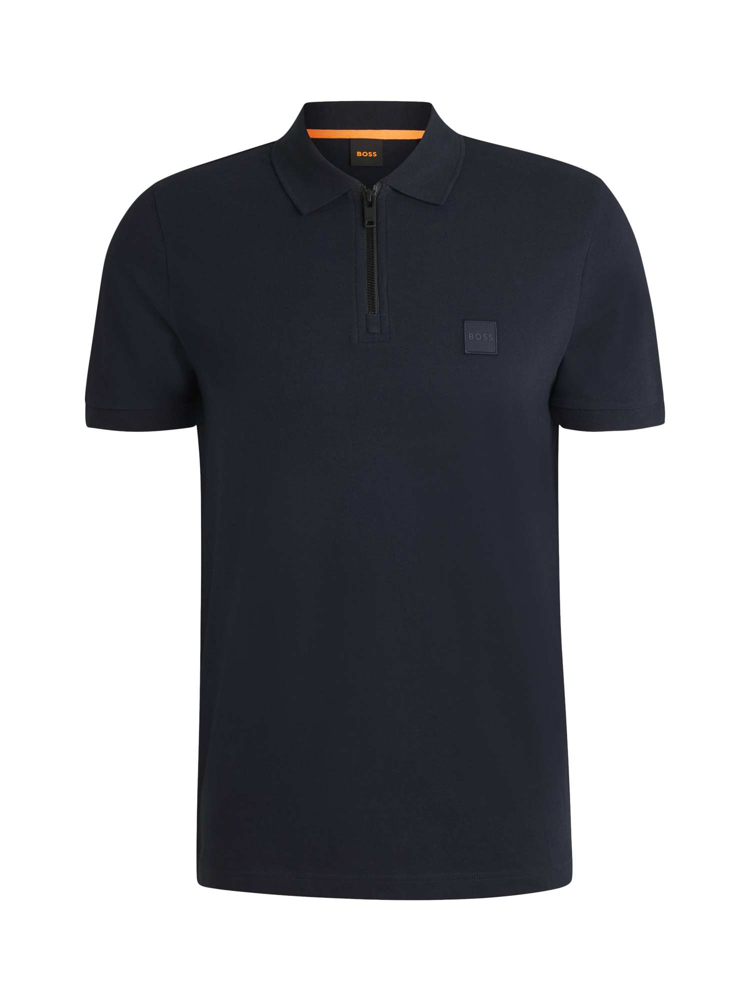 Product image 4 of 5, which shows HUGO BOSS BOSS Half Zip Cotton Blend Polo Shirt, Dark Blue, M