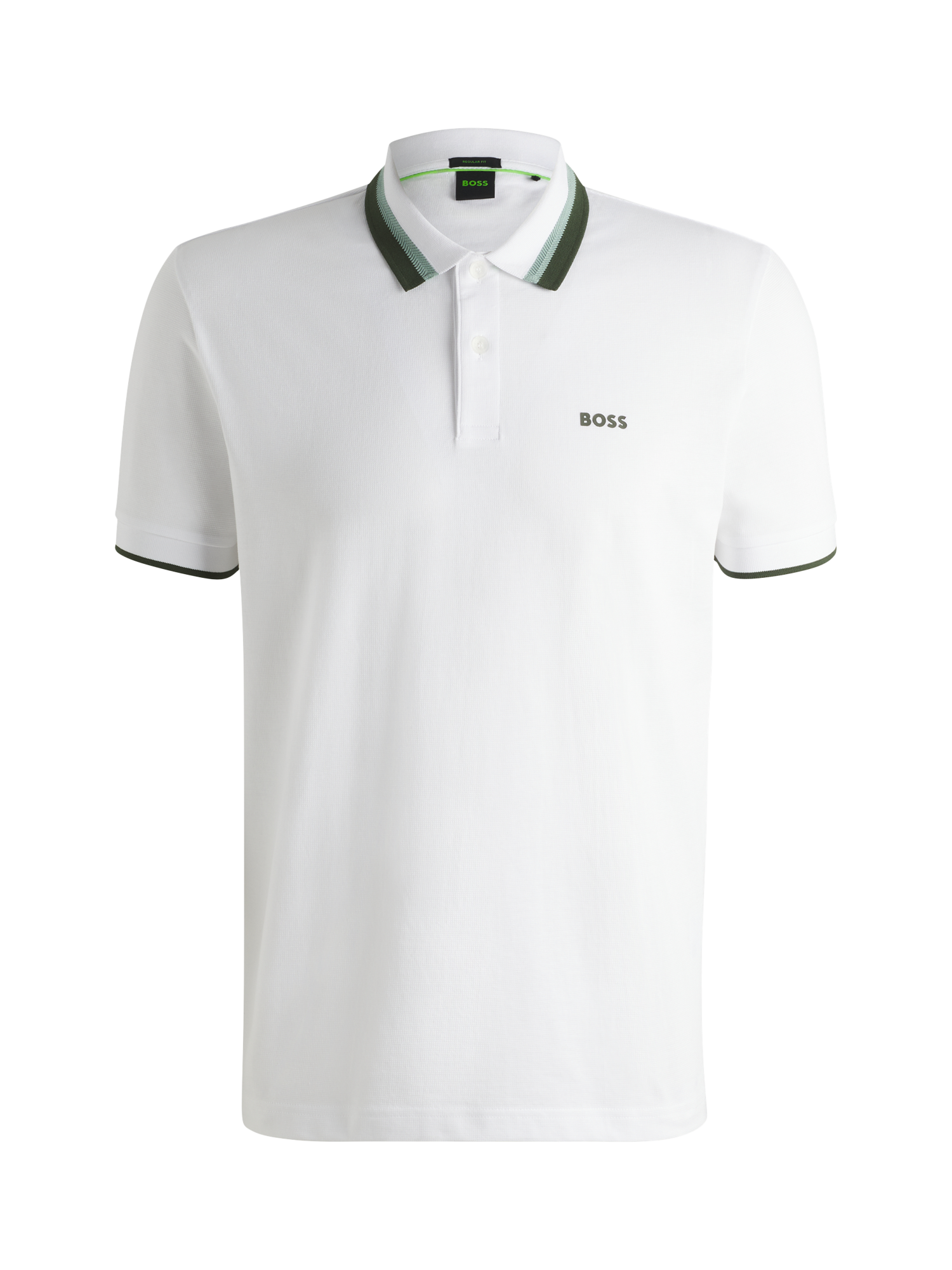 Product image 4 of 5, which shows BOSS Cotton Regular Fit Short Sleeve Polo Shirt, White, M