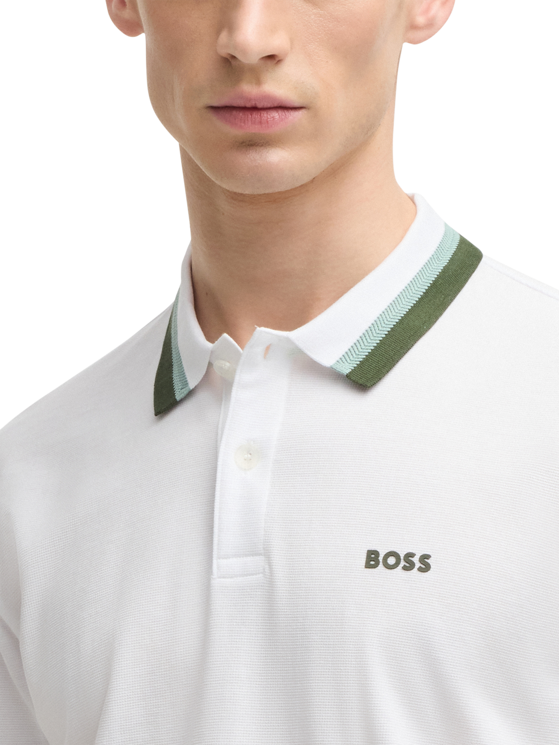 Product image 5 of 5, which shows BOSS Cotton Regular Fit Short Sleeve Polo Shirt, White, M