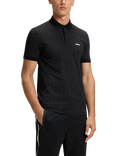 BOSS Logo Print Cotton Blend Polo Shirt