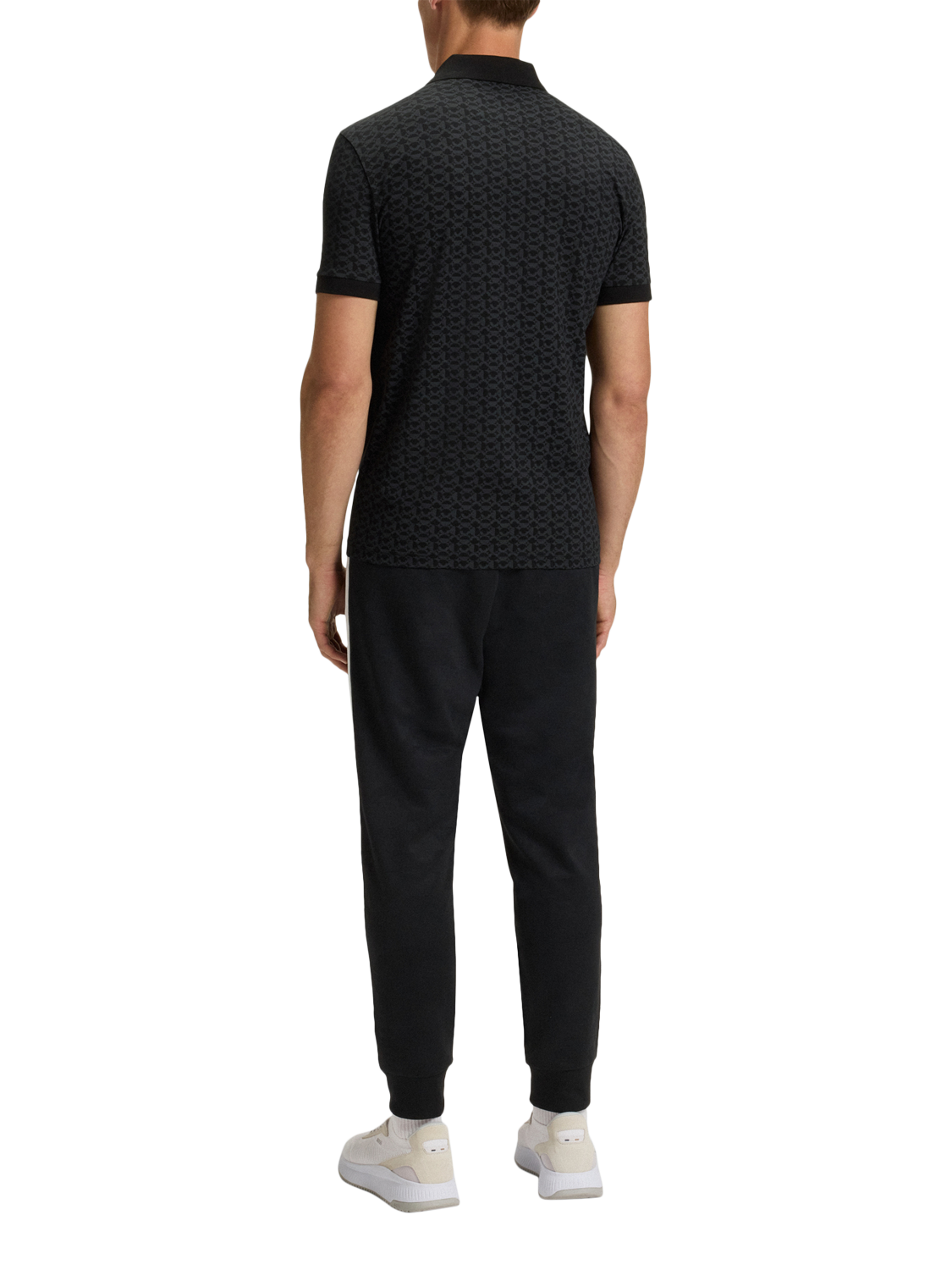 Product image 2 of 5, which shows BOSS Logo Print Cotton Blend Polo Shirt, Black/Multi, M