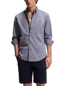 BOSS Cotton Regular Fit Shirt, Navy