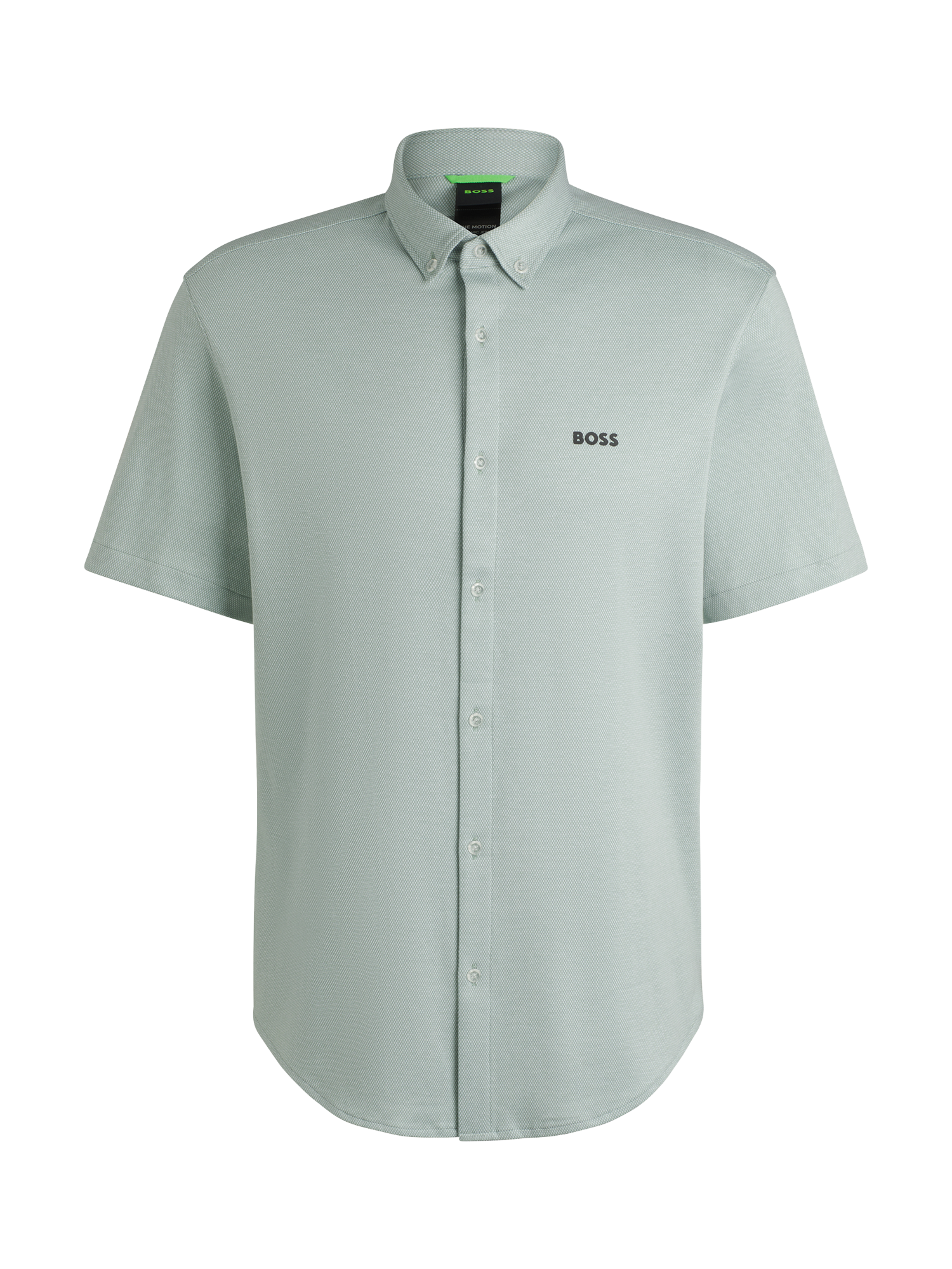 Product image 4 of 6, which shows BOSS Logo Cotton Shirt, Mid Green, S