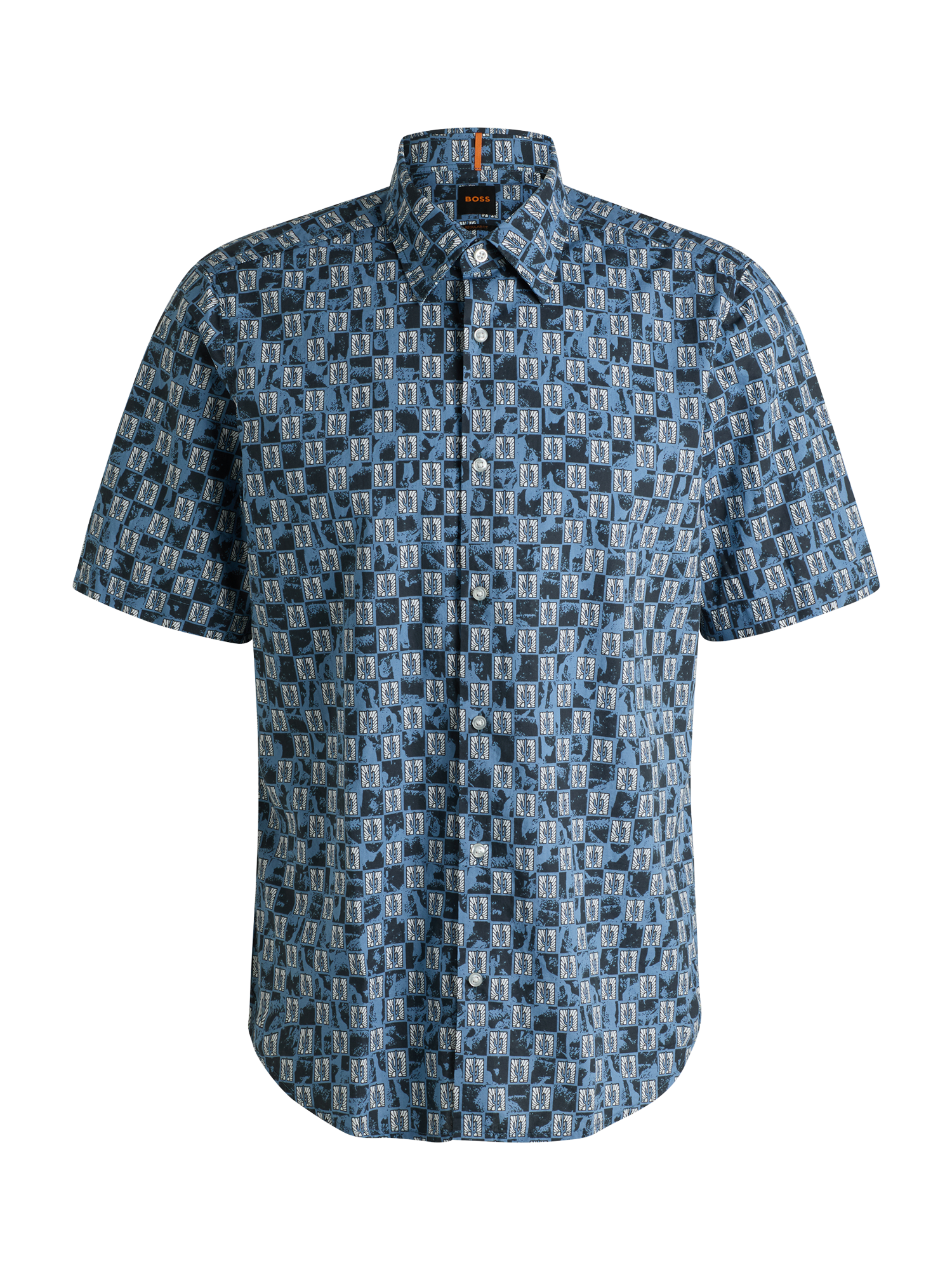 Product image 4 of 6, which shows HUGO BOSS BOSS Printed Cotton Shirt, Blue/Multi, M