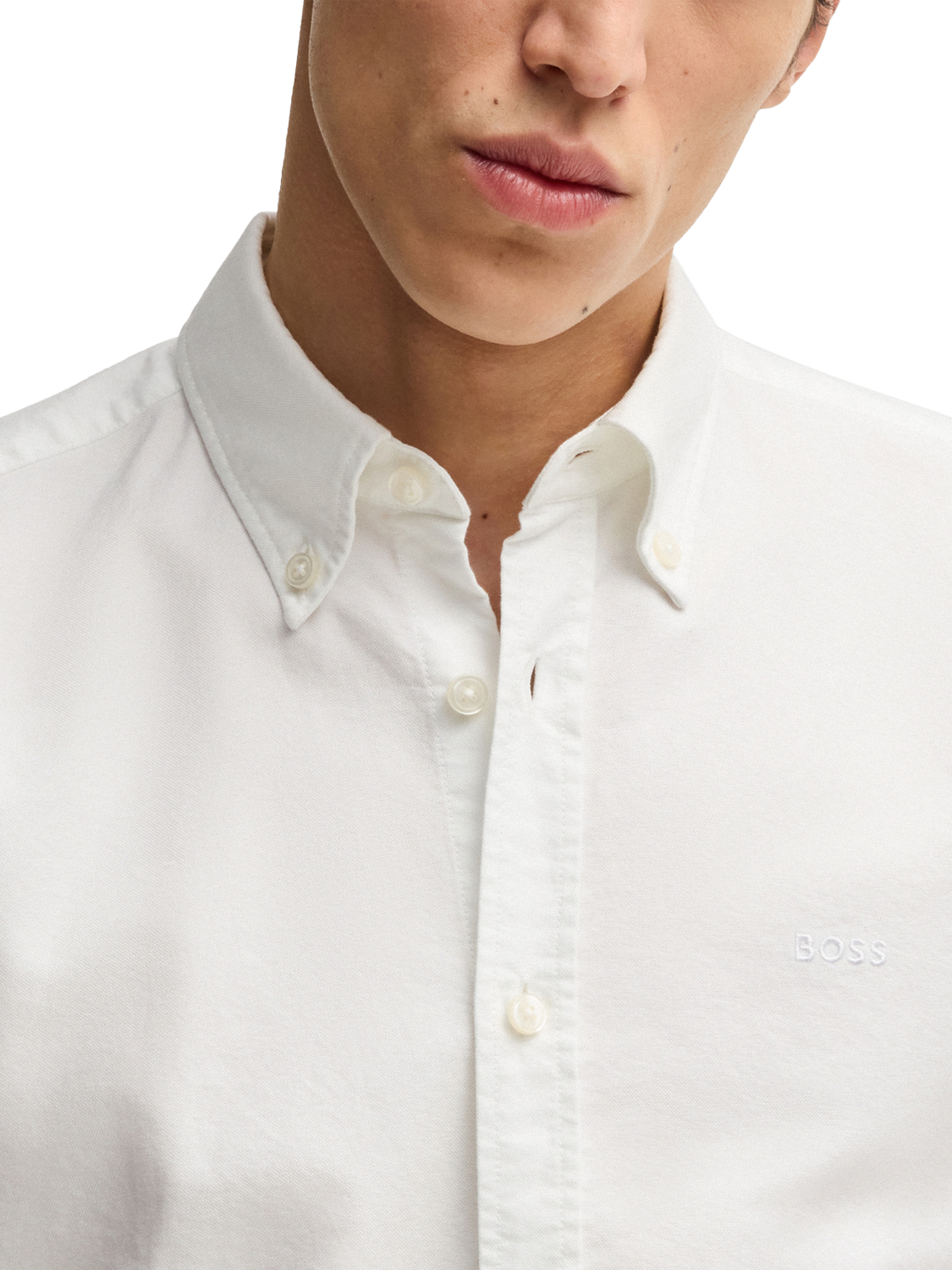 Product image 5 of 6, which shows BOSS Cotton Regular Fit Shirt, White, L