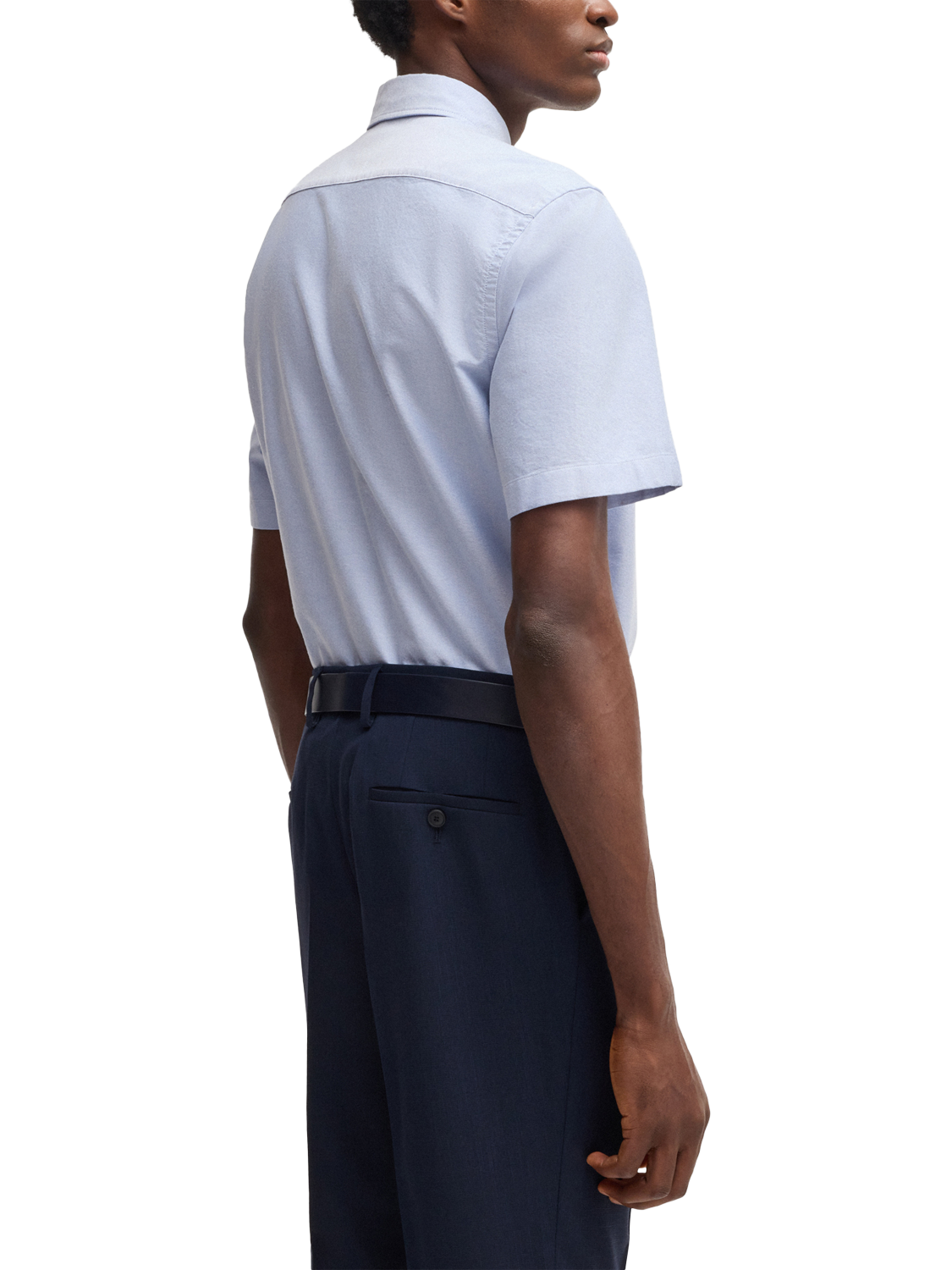 Product image 2 of 6, which shows BOSS Cotton Regular Fit Logo Shirt, Light Pastel Blue, L