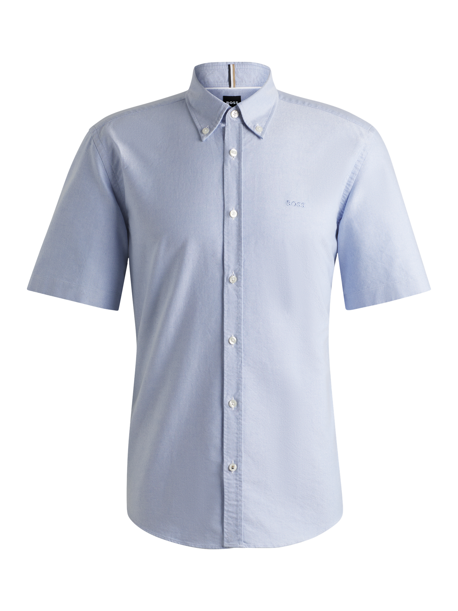 Product image 4 of 6, which shows BOSS Cotton Regular Fit Logo Shirt, Light Pastel Blue, L