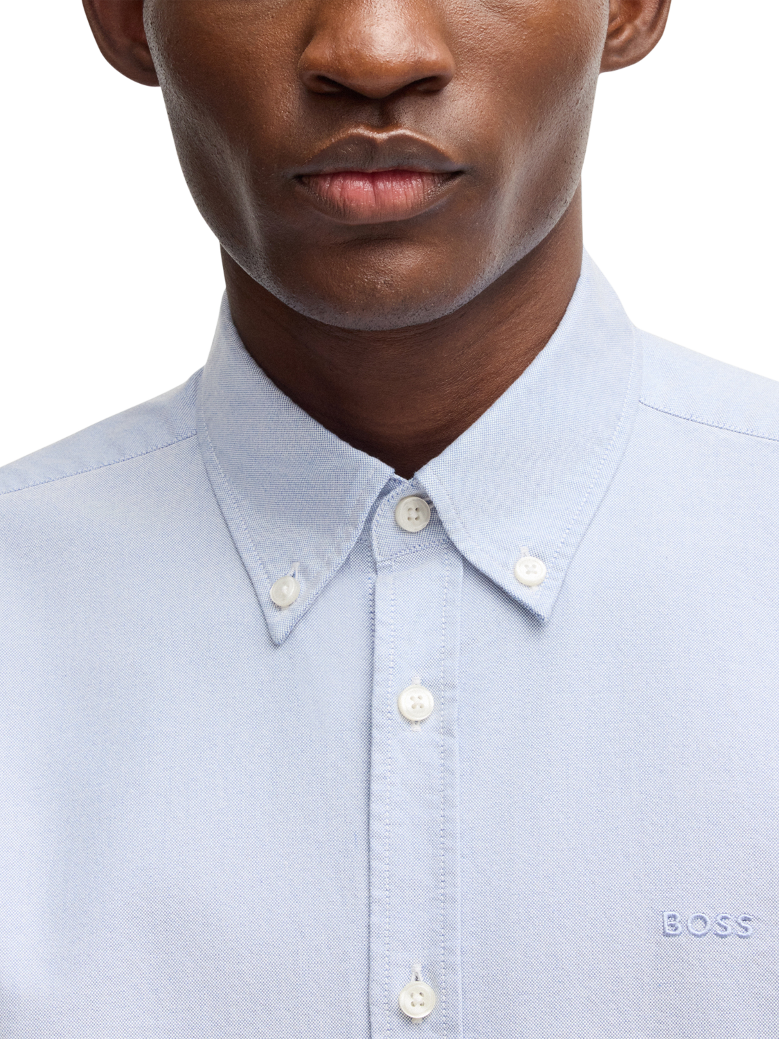Product image 6 of 6, which shows BOSS Cotton Regular Fit Logo Shirt, Light Pastel Blue, L