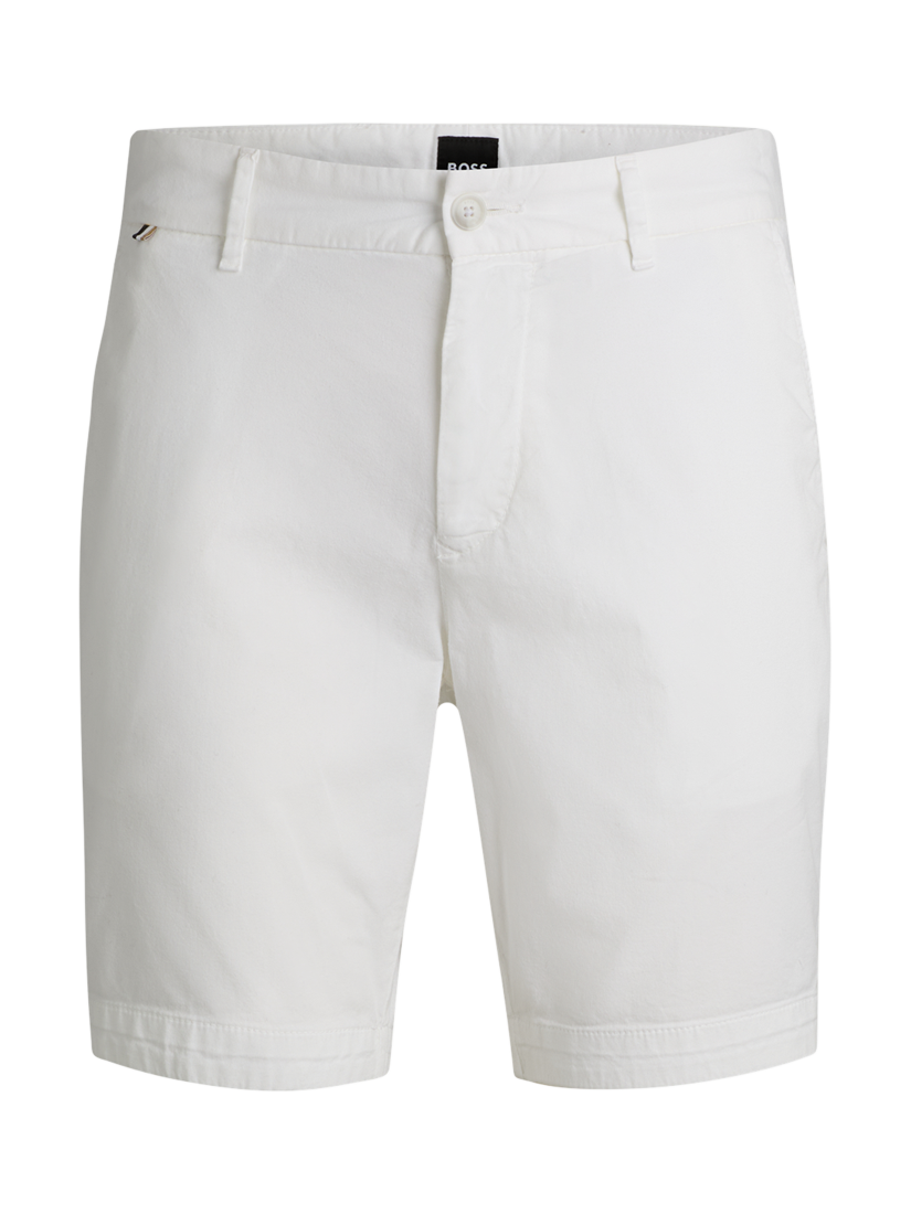 Product image 4 of 6, which shows BOSS Slim Fit Chino Shorts, White, 32R