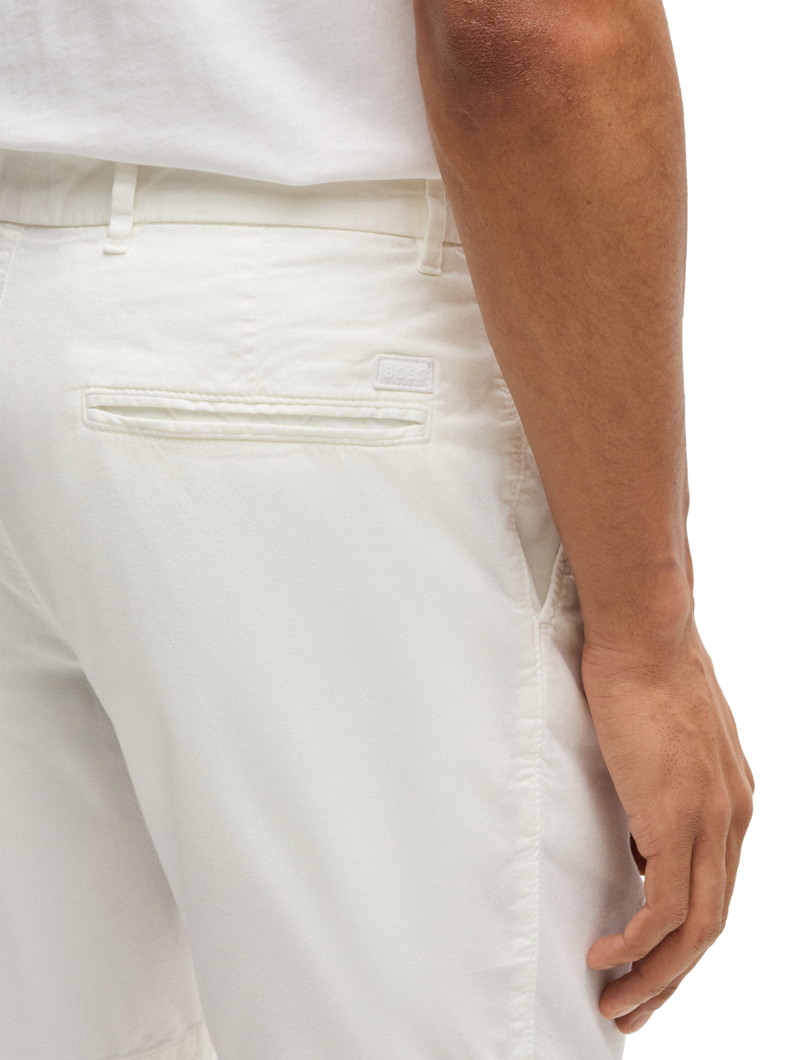 Product image 6 of 6, which shows BOSS Slim Fit Chino Shorts, White, 32R