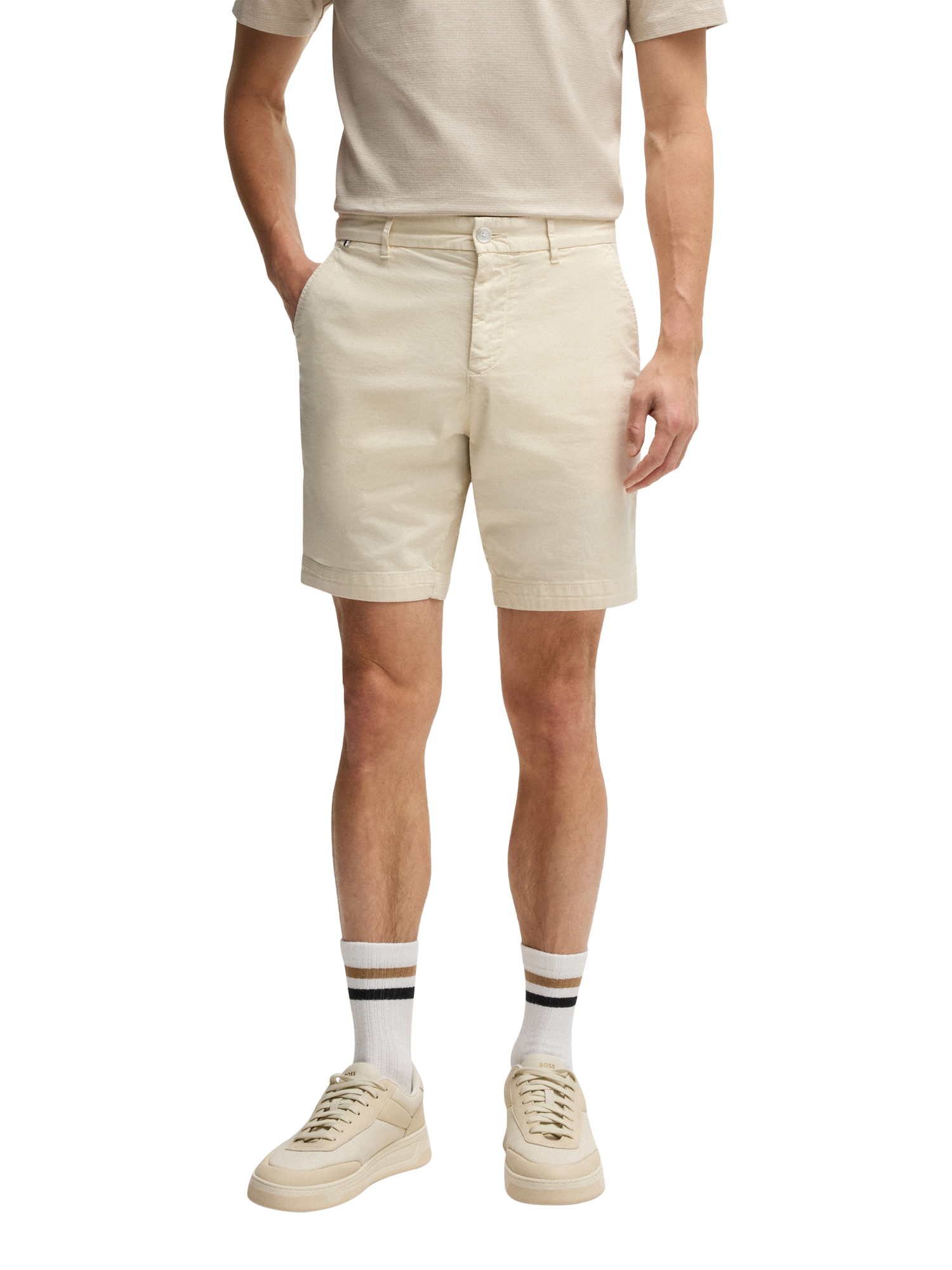 Product image 1 of 5, which shows HUGO BOSS BOSS H Slice Shorts, Light Beige, 28R