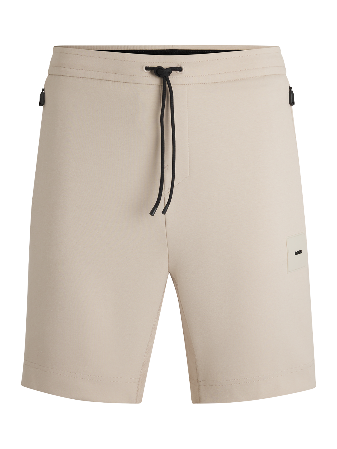 Product image 4 of 6, which shows HUGO BOSS BOSS Drawstring Cotton Blend Shorts, Beige/Multi, M