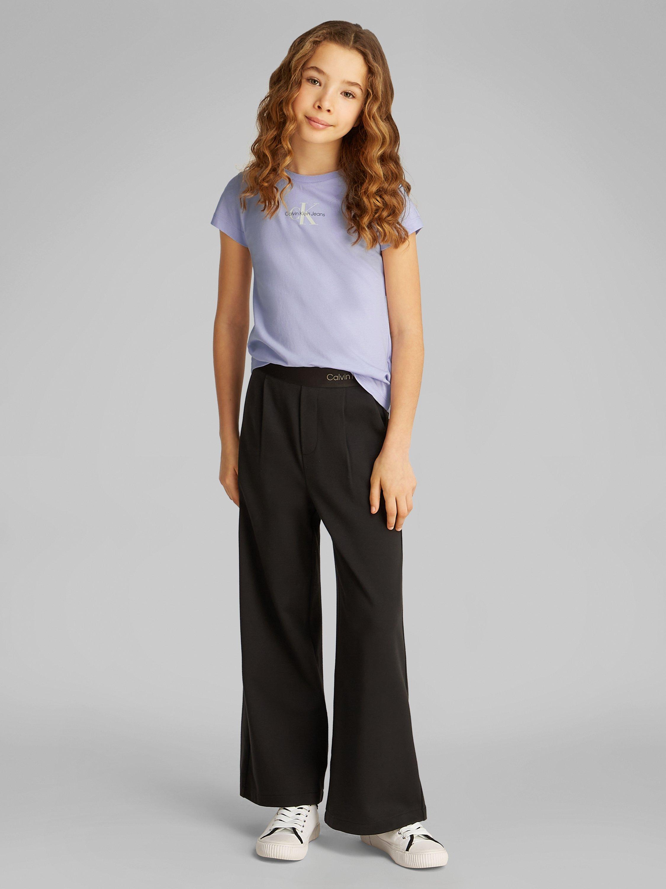Product image 1 of 3, which shows Calvin Klein Kids' Monogram Cotton T-Shirt, Purple Heather, 4 years