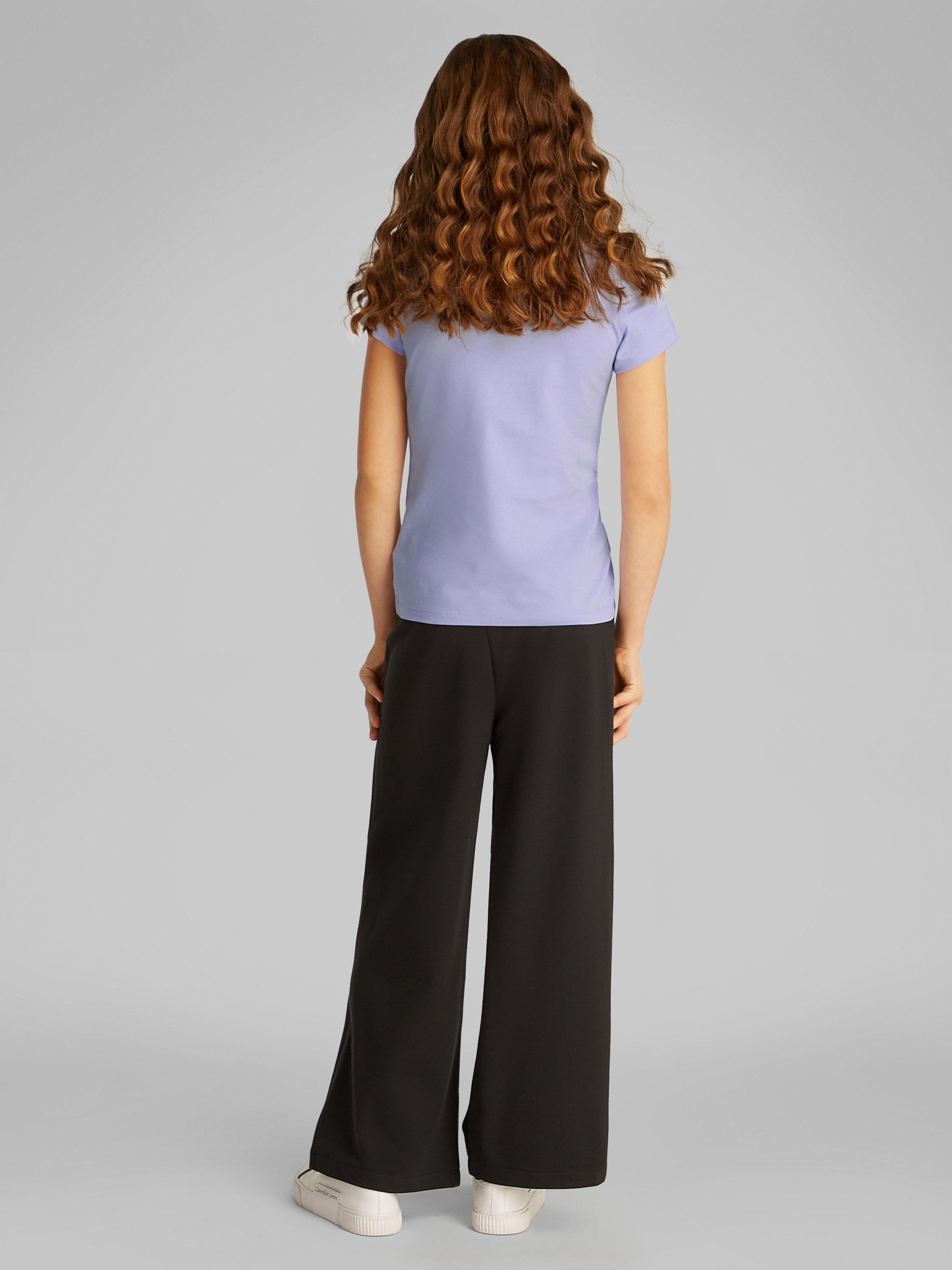 Product image 3 of 3, which shows Calvin Klein Kids' Monogram Cotton T-Shirt, Purple Heather, 4 years