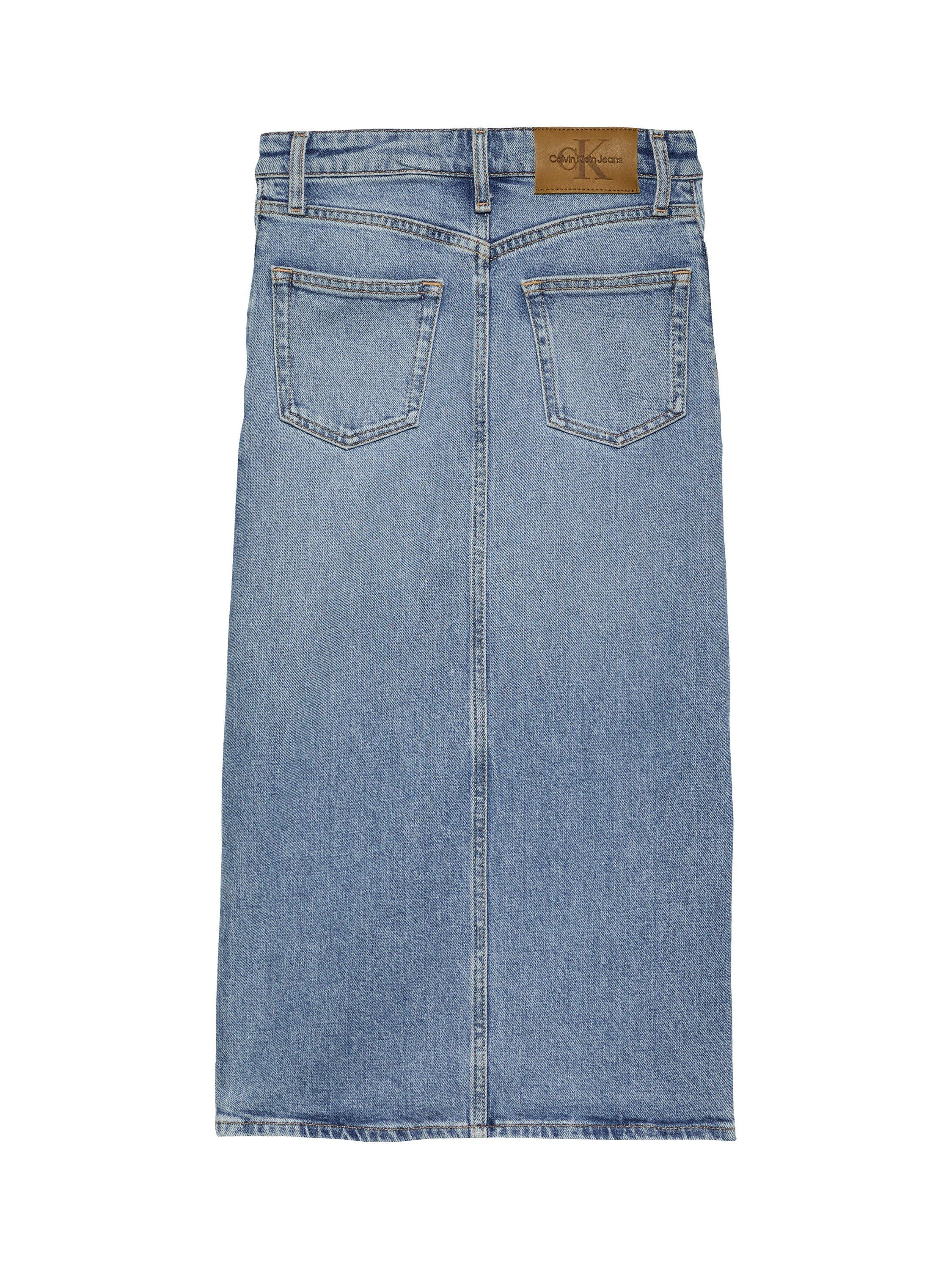 Product image 6 of 6, which shows Calvin Klein Girl's Denim Maxi Skirt, Cloudy Blue, 8 years