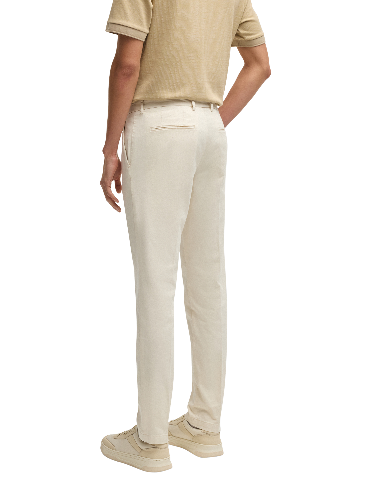 Product image 2 of 6, which shows BOSS Cotton Blend Slim Fit Chinos, Open White, 30R