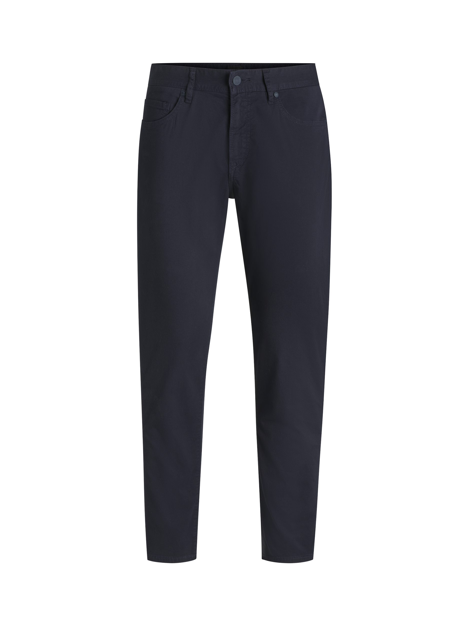 Product image 4 of 5, which shows HUGO BOSS BOSS Maine Regular Fit Cotton Twill Trousers, Dark Blue, 31R