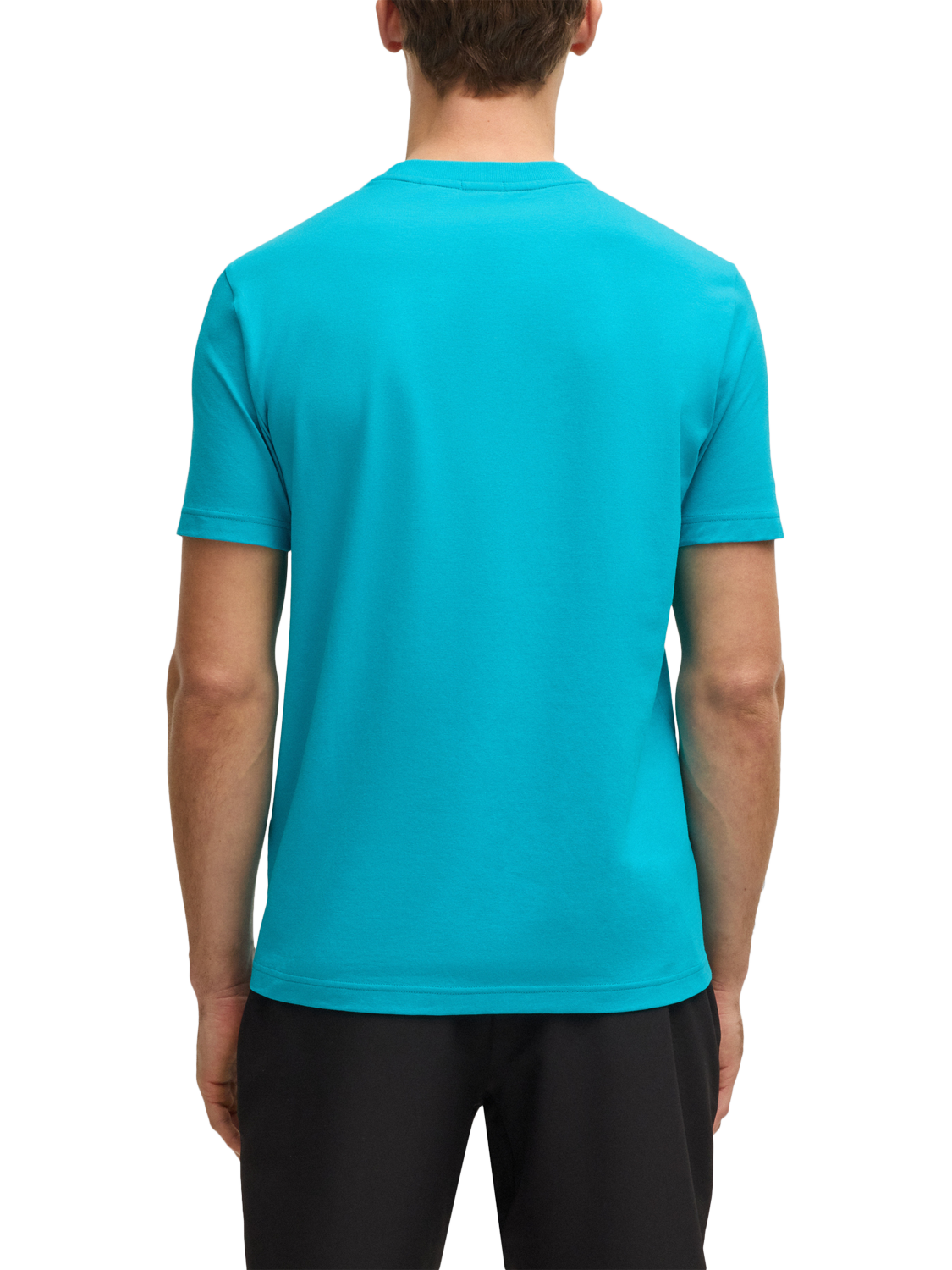 Product image 2 of 5, which shows BOSS Cotton Blend Regular Fit Short Sleeve Logo T-Shirt, Light Blue, L