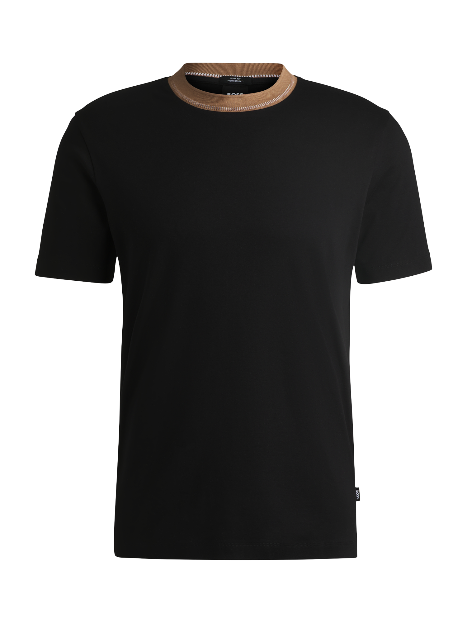 Product image 1 of 1, which shows BOSS Cotton Slim Fit Short Sleeve T-Shirt, Black, L
