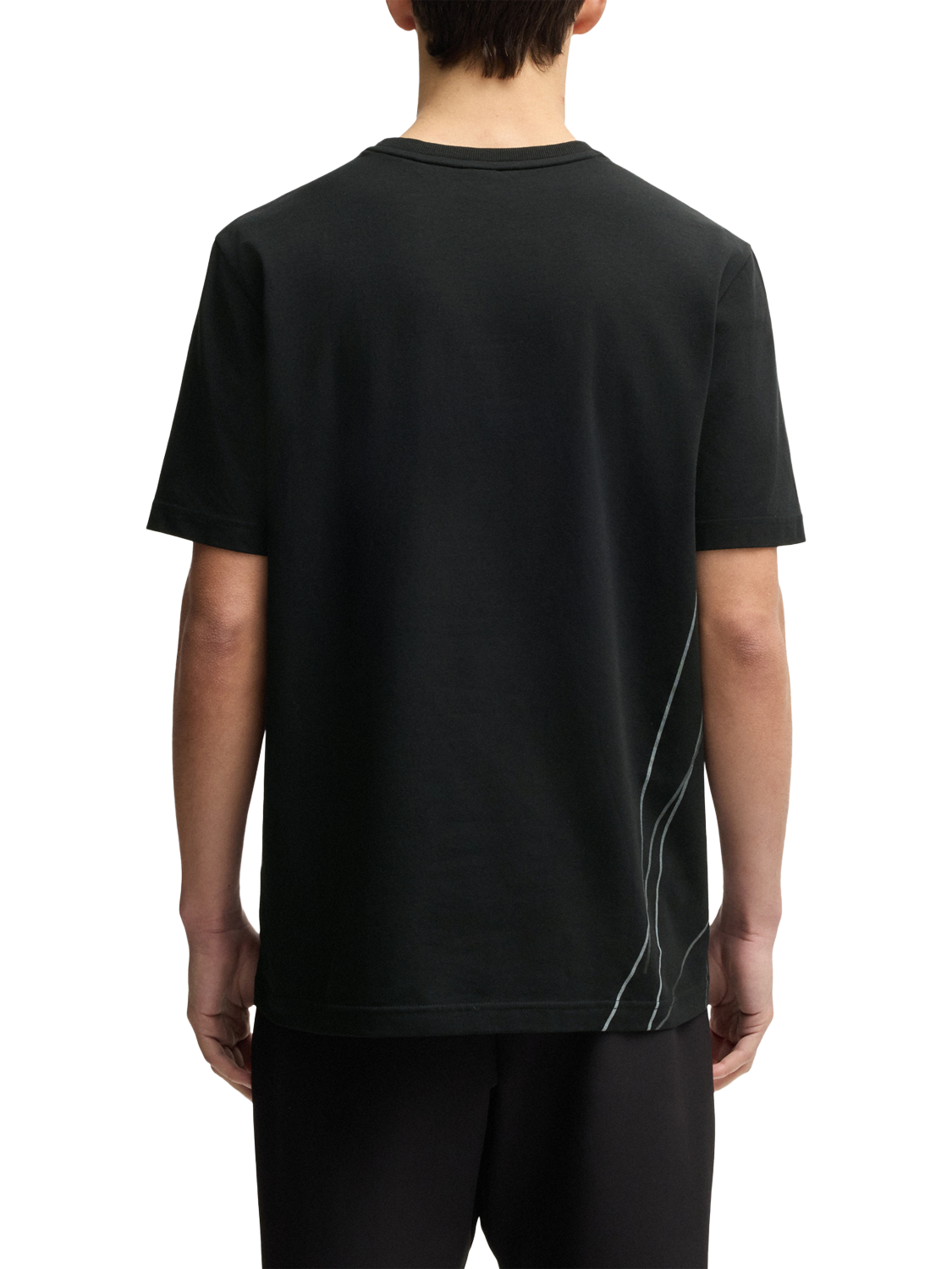 Product image 2 of 5, which shows BOSS Cotton Blend Regular Fit Short Sleeve Abstract T-Shirt, Black, L