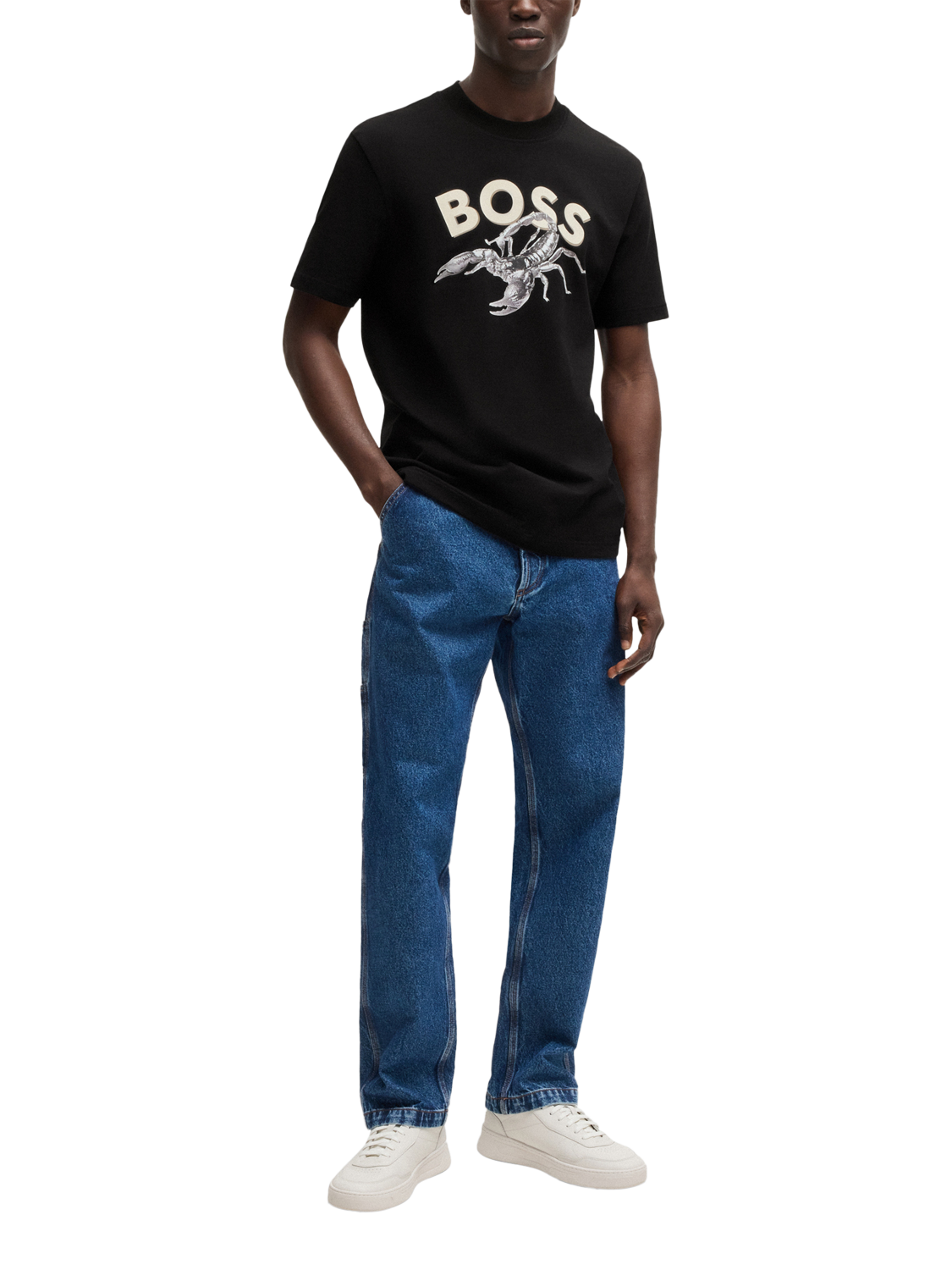 Product image 3 of 5, which shows BOSS Scorpion Logo Cotton Regular Fit Crew Neck T-Shirt, Black, L
