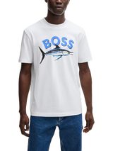 BOSS Cotton Regular Fit T-Shirt, Natural