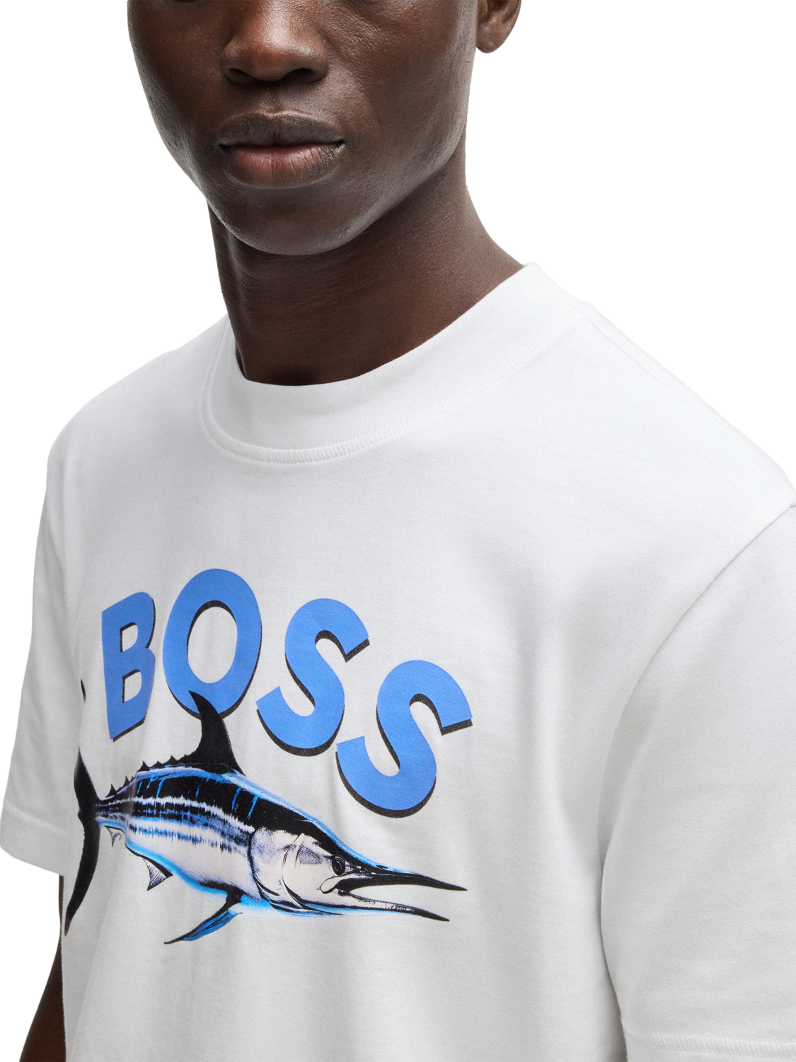 Product image 5 of 5, which shows BOSS Cotton Regular Fit T-Shirt, Natural, L