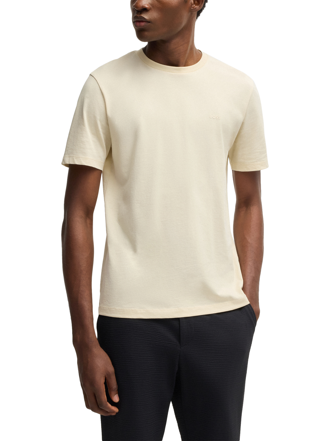 BOSS Cotton Regular Fit T-Shirt, Open White