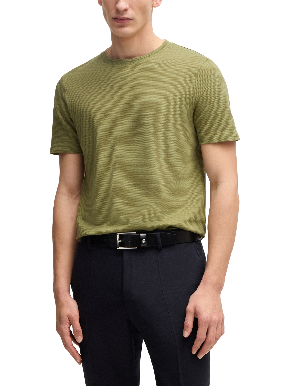 Product image 1 of 5, which shows BOSS Cotton Blend Regular Fit Short Sleeve T-Shirt, Mid Green, XL