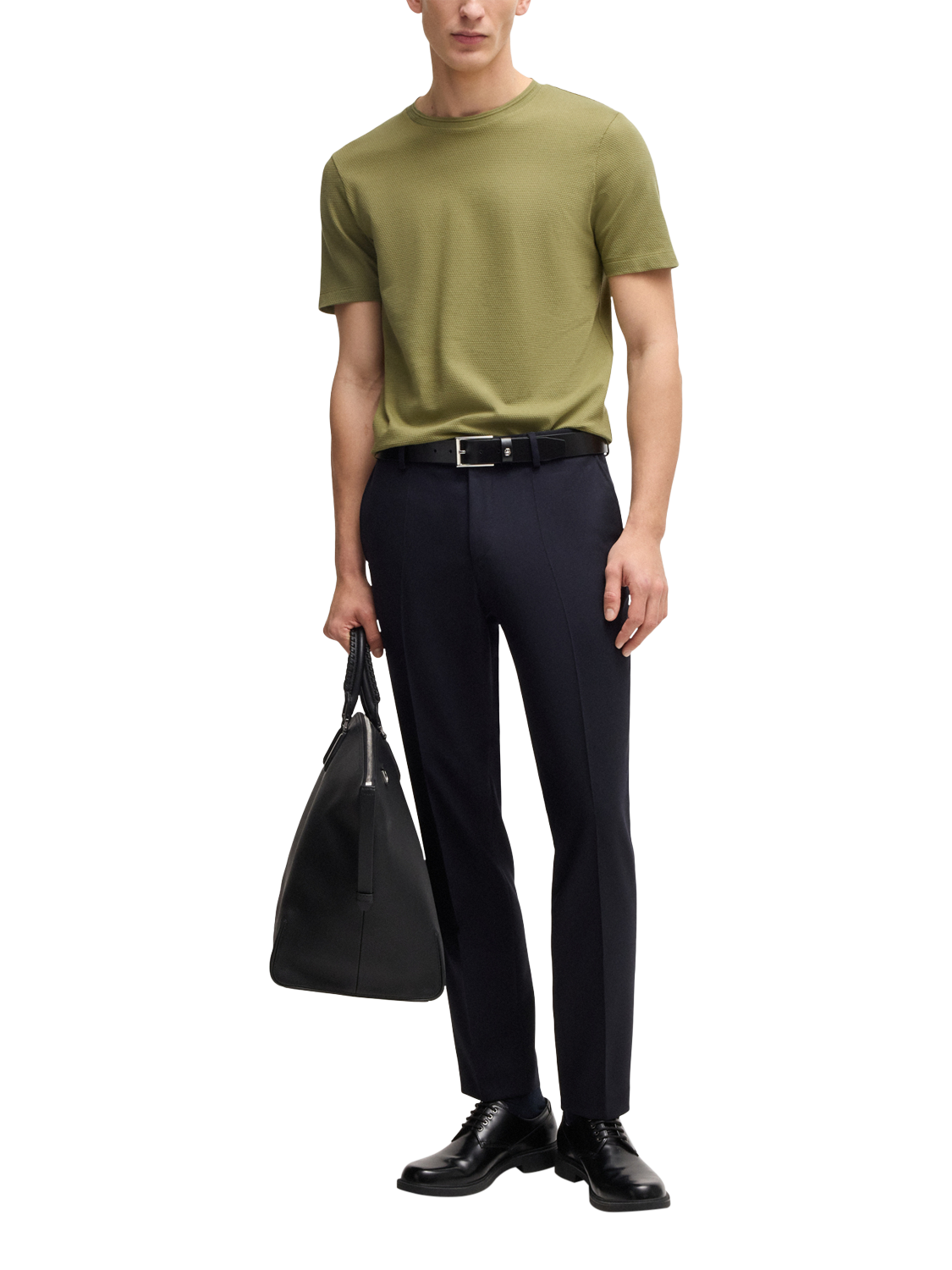 Product image 3 of 5, which shows BOSS Cotton Blend Regular Fit Short Sleeve T-Shirt, Mid Green, XL