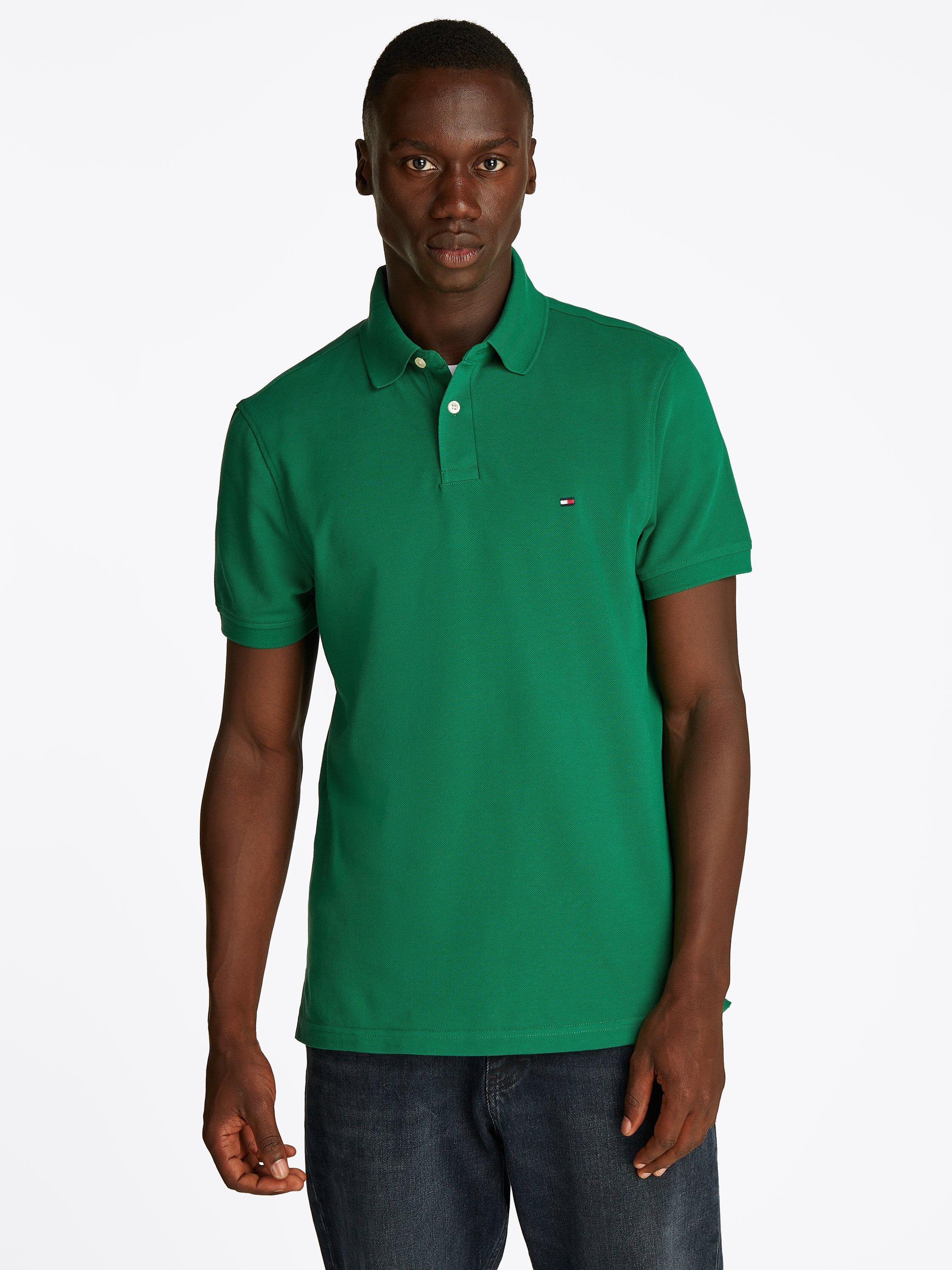 Product image 1 of 8, which shows Tommy Hilfiger 1985 Regular Fit Polo Shirt, Nouveau Green, L