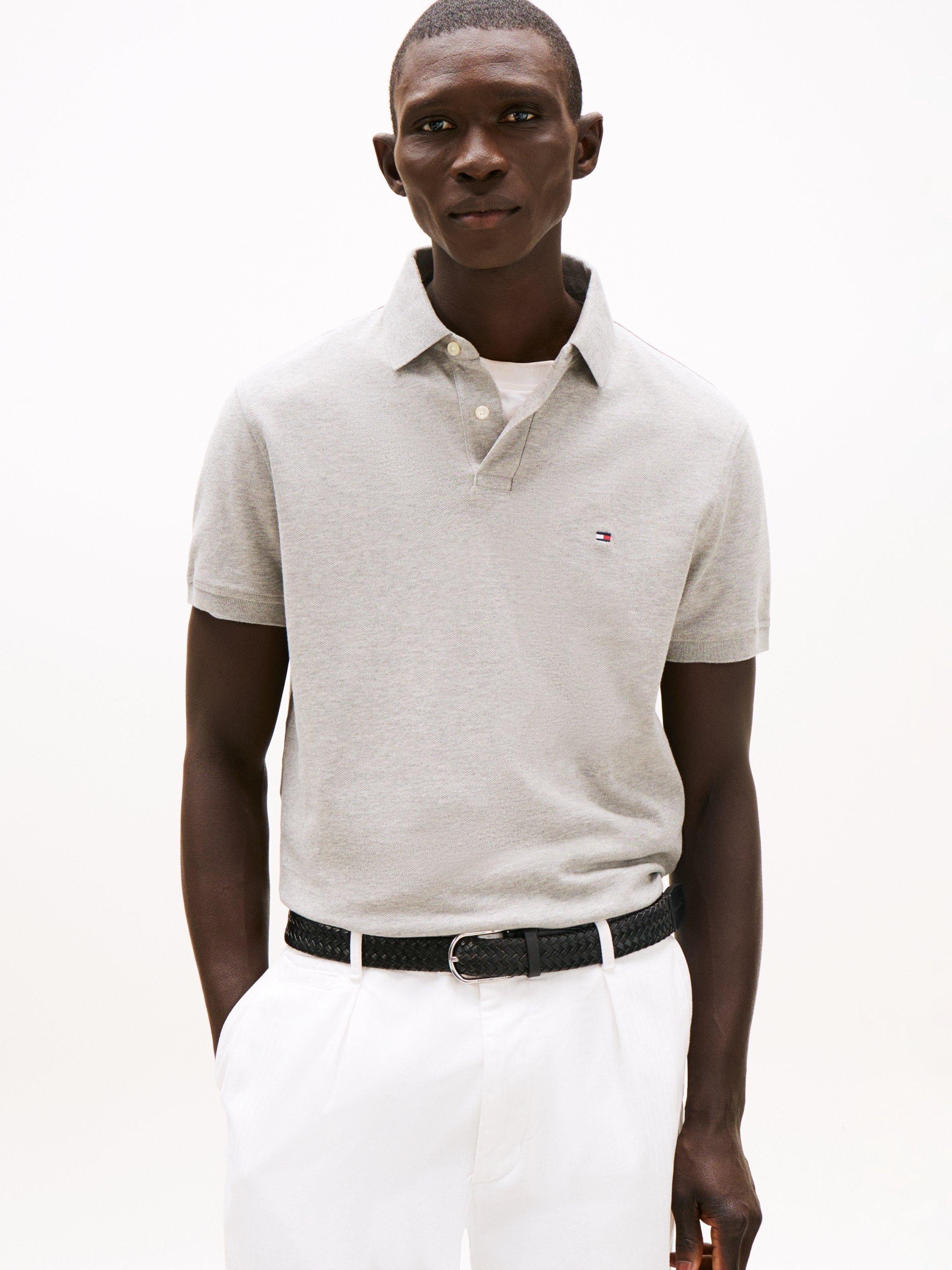 Product image 1 of 6, which shows Tommy Hilfiger 1985 Regular Polo Shirt, Light Grey Heather, M